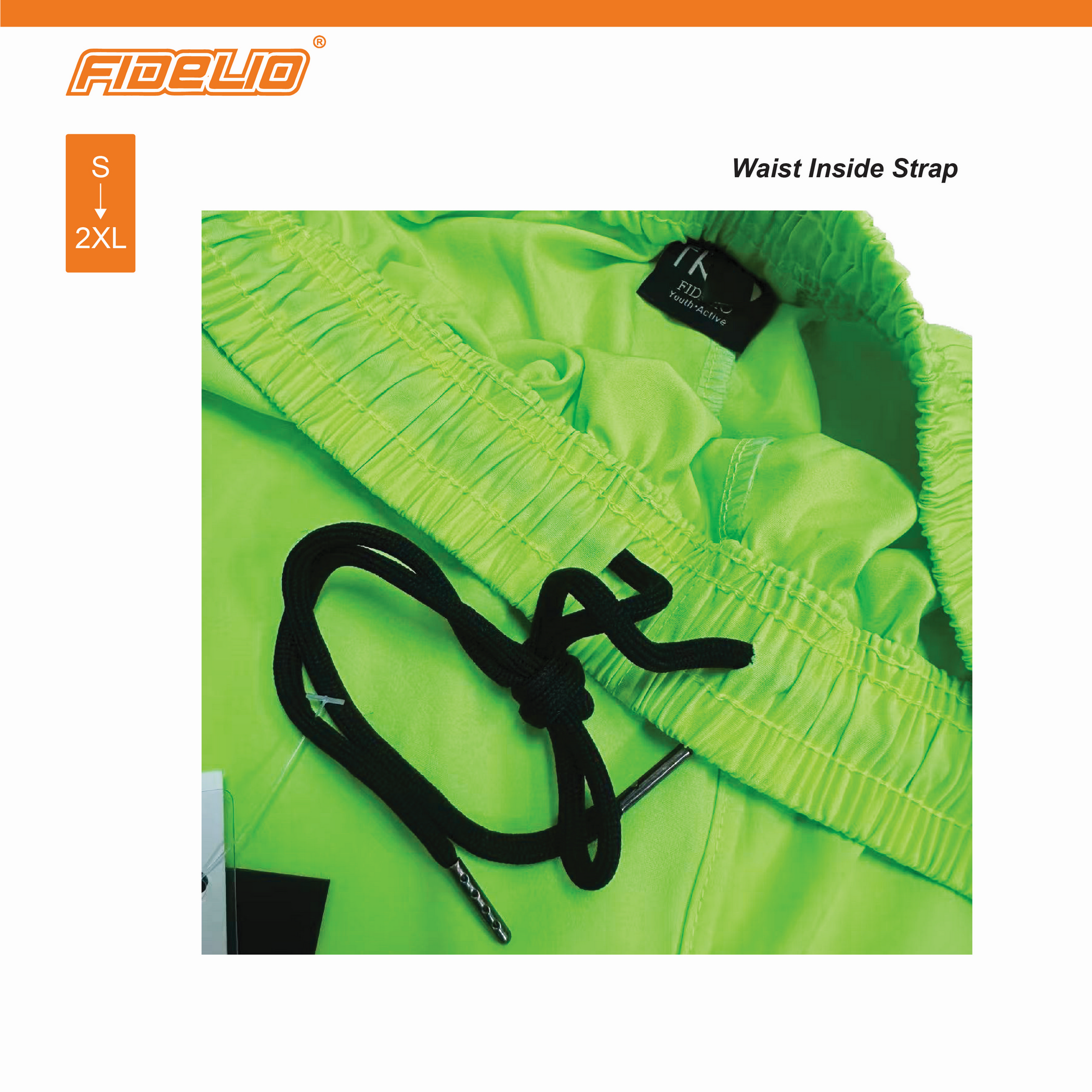 FIT IN Zip-Pocket Active Shorts -Neon Green