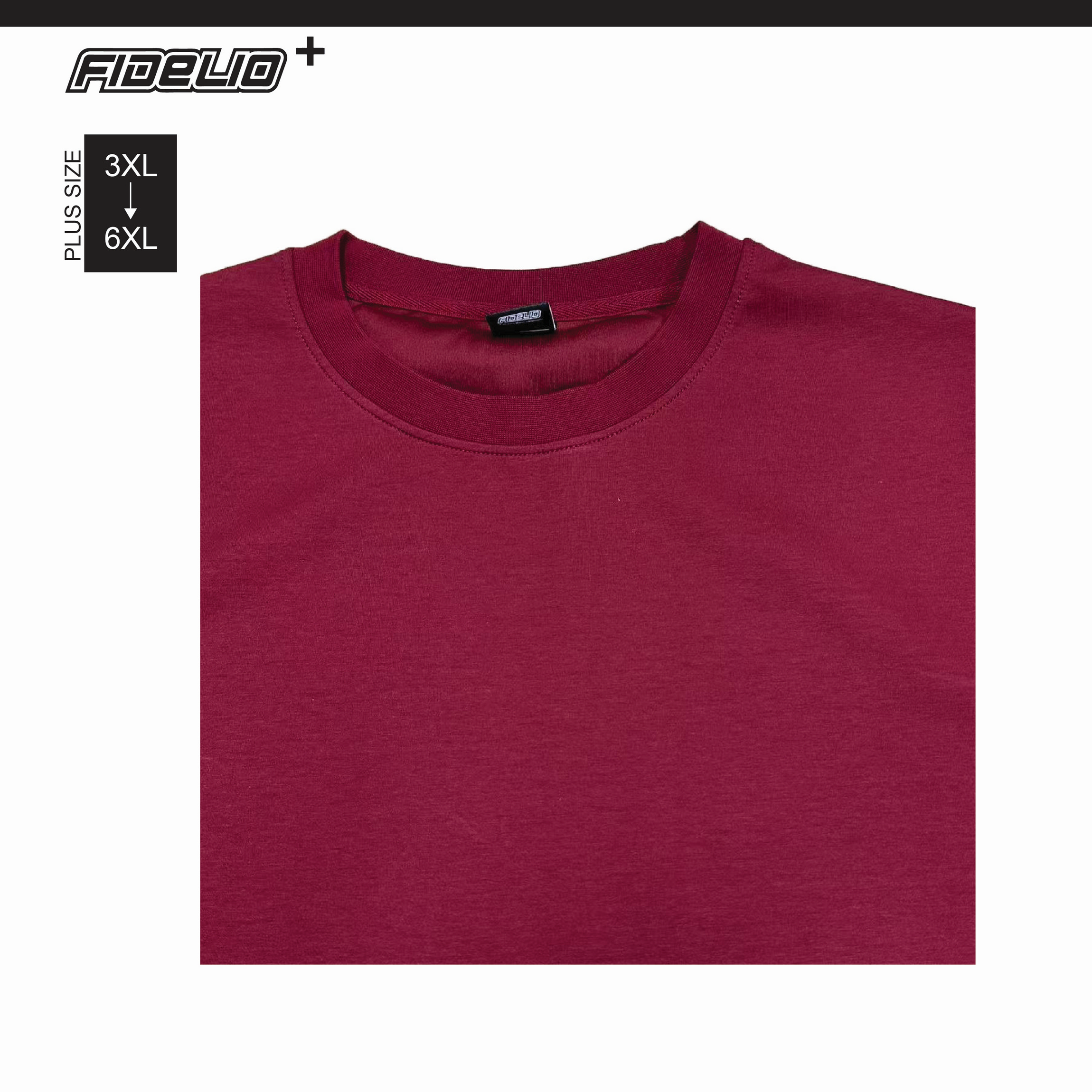 Fidelio Plus Size Basic Oversized Tees -Maroon