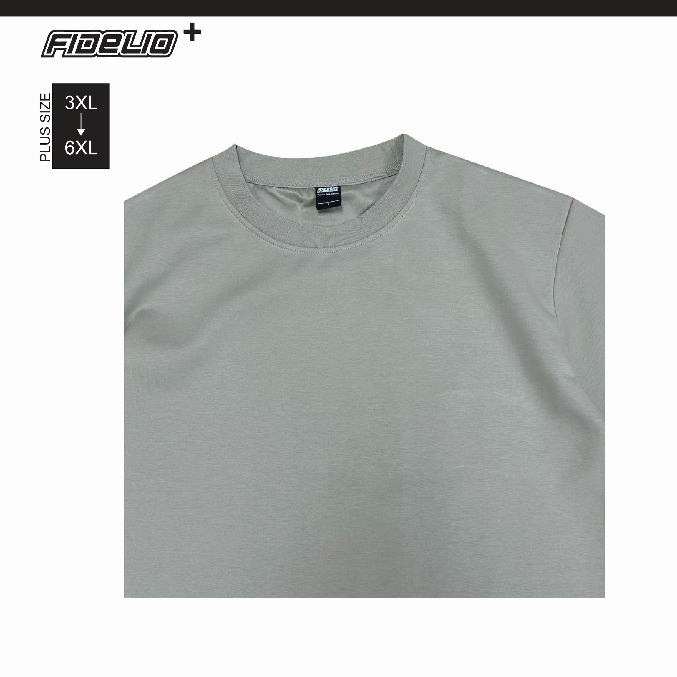 Fidelio Plus Size Basic Oversized Tees -Khaki