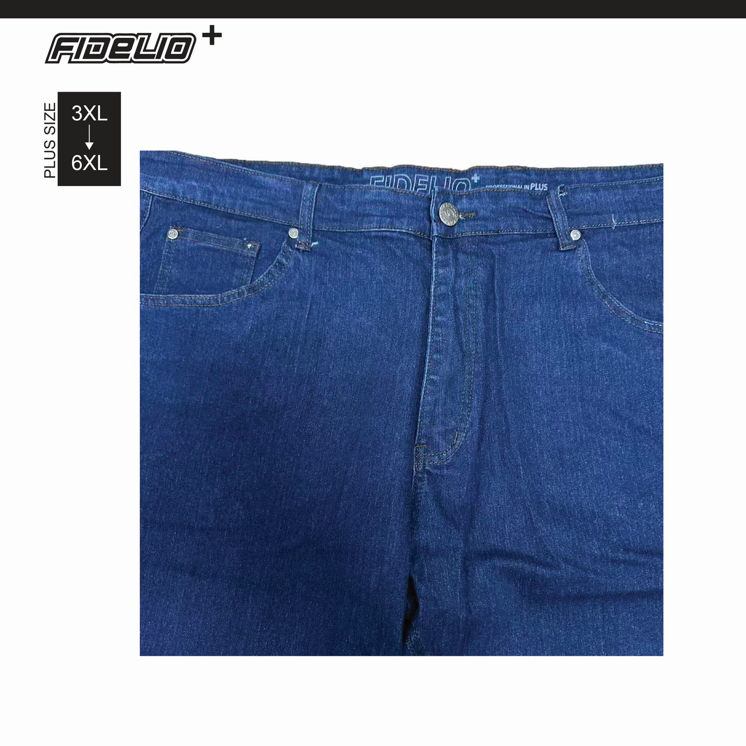Fidelio Plus Size Classic Slim Fit Denim -Dark Blue