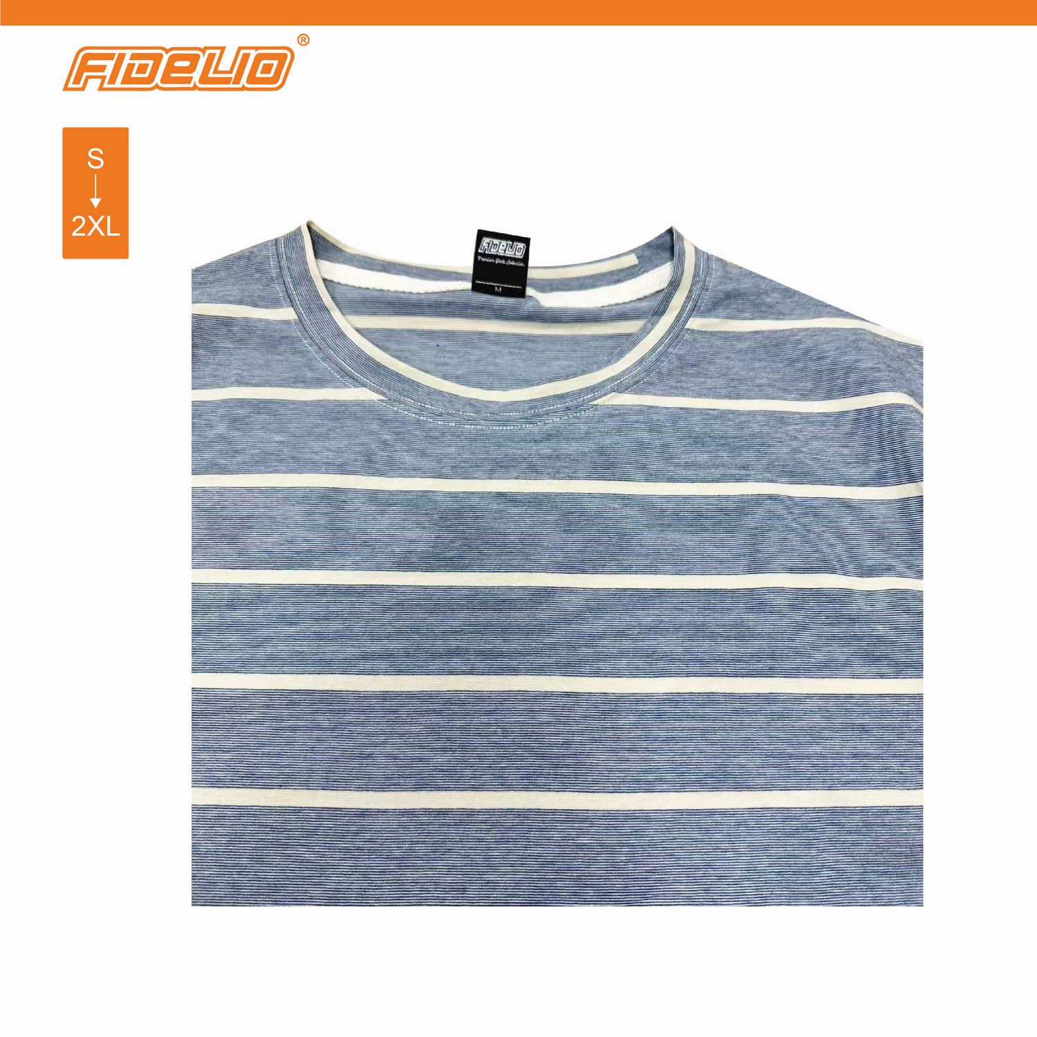 Fidelio Casual Striped Tees -Blue/White