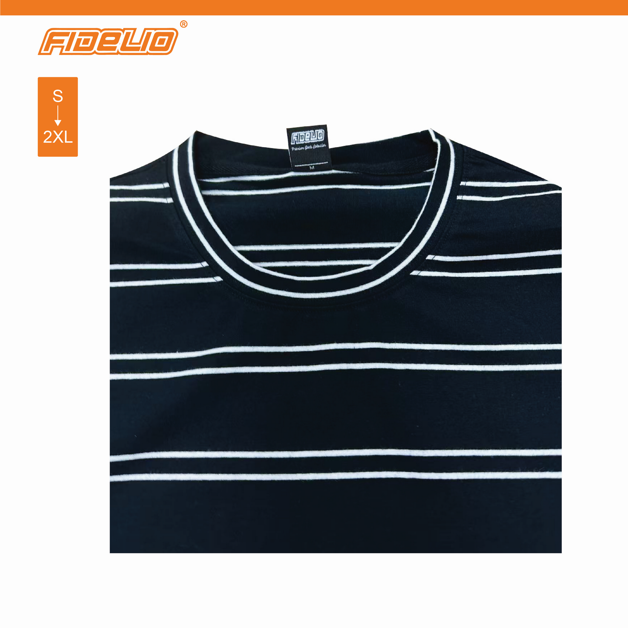 Fidelio Casual Striped Tees -Black/White