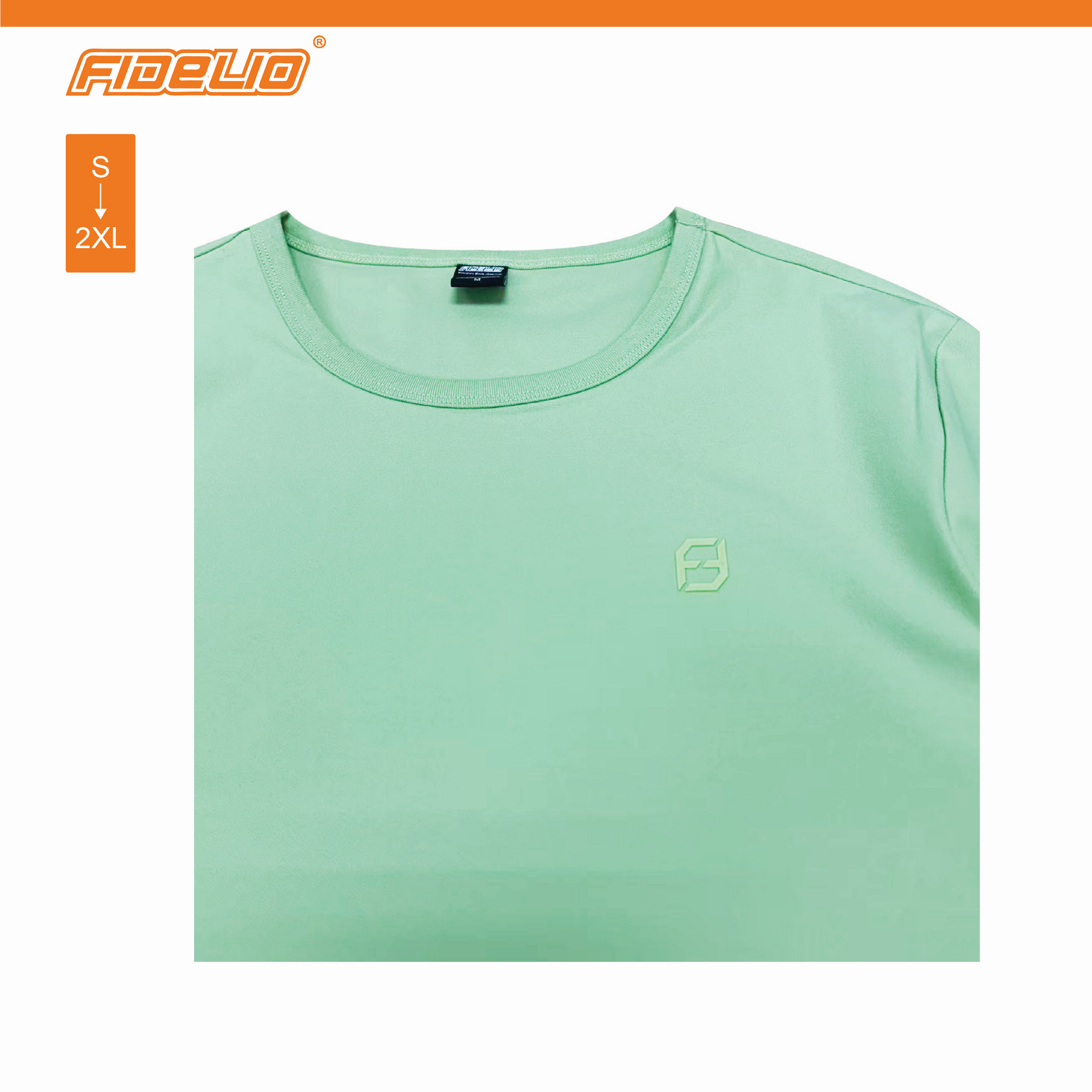 Fidelio Cooling Breathable Plain Tees -Light Green