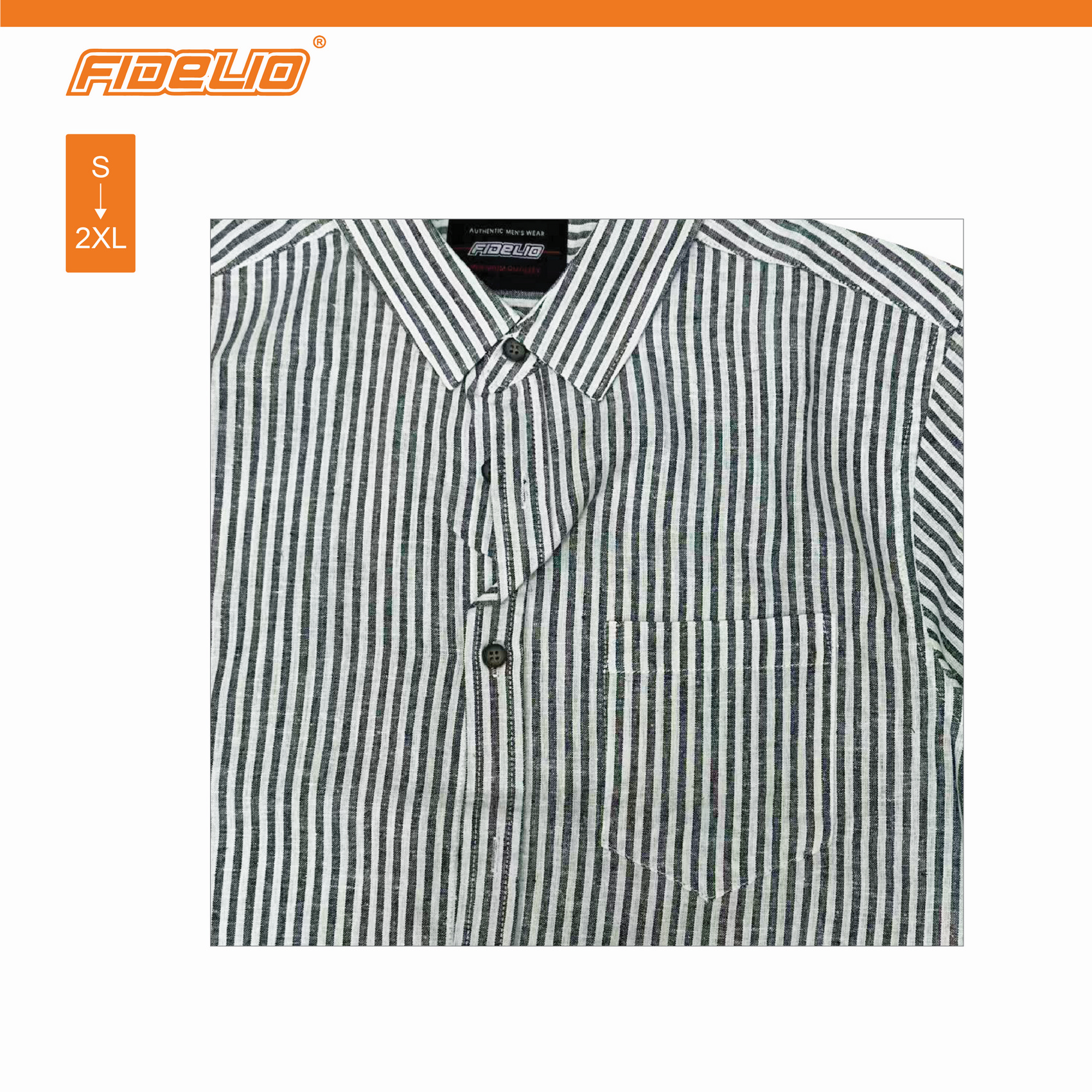 Fidelio Vertical Striped Short Sleeve Shirts -Navy/White