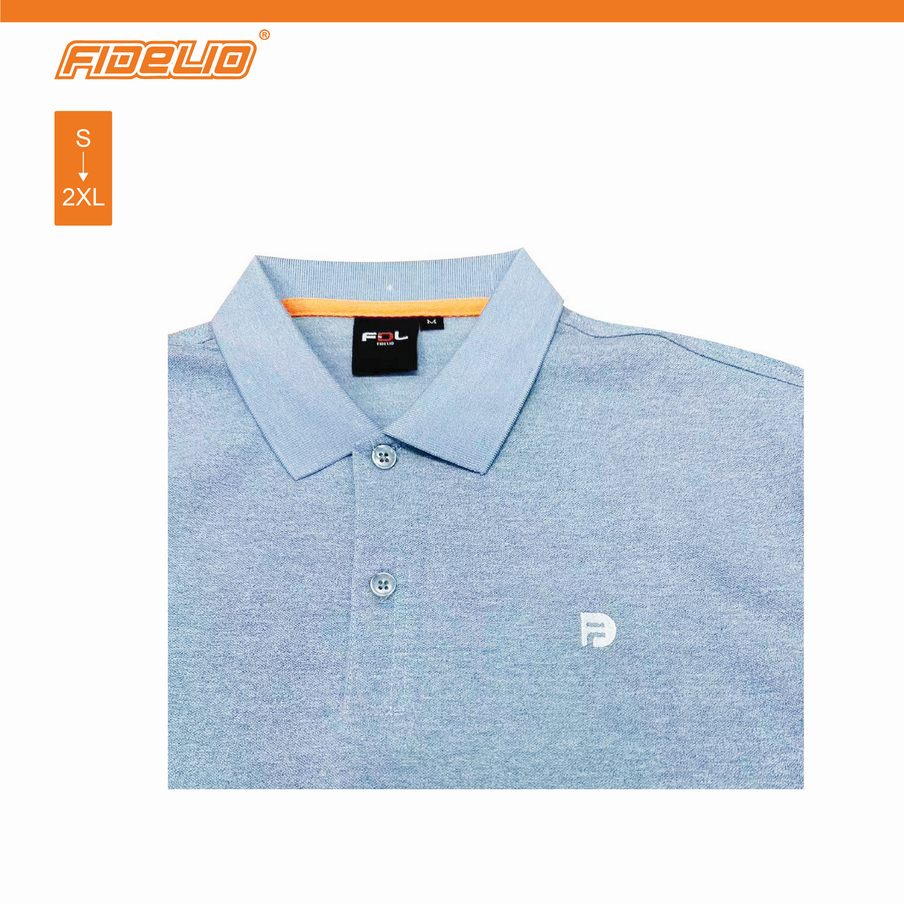 FDL Textured Polo Tees -Light Blue