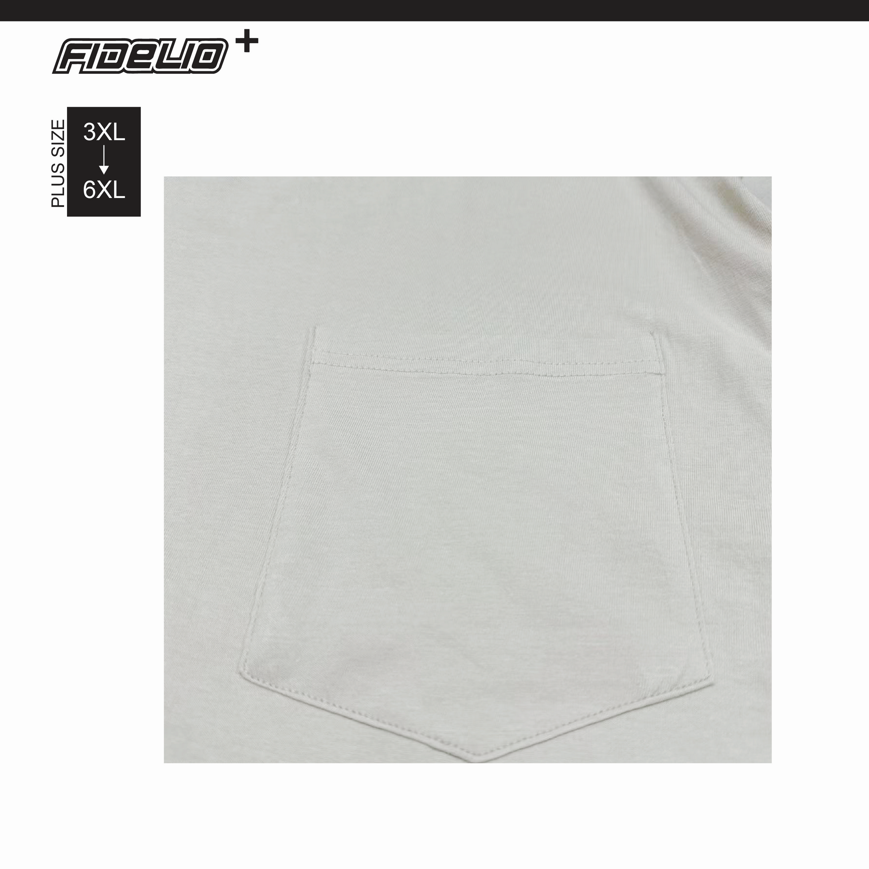 Fidelio Plus Size Signature Pocket Tees -Khaki