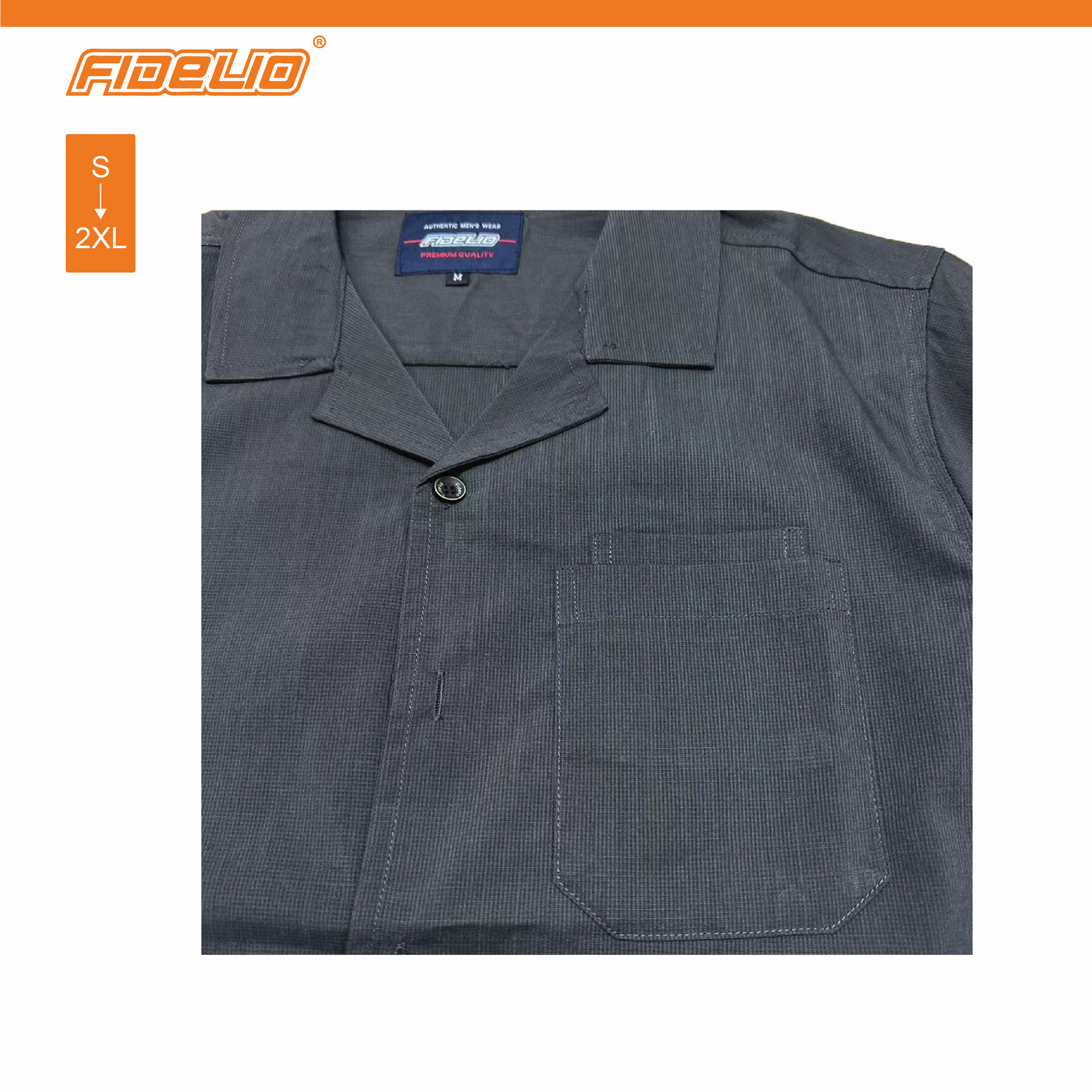 Fidelio Sleek Pocket Casual Short Sleeve Shirts -Black