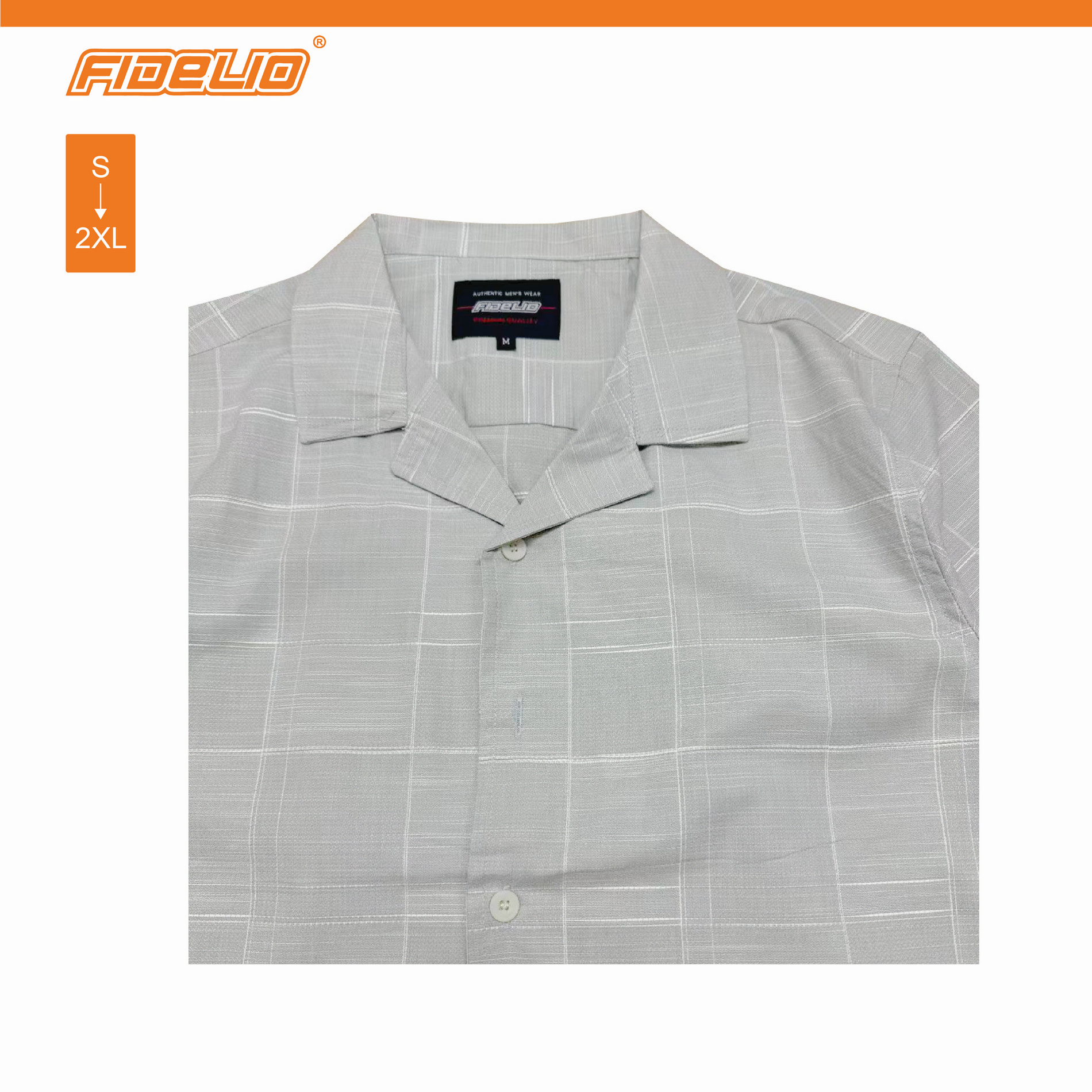 Fidelio Textured Linen Short Sleeve Shirts -Light Grey