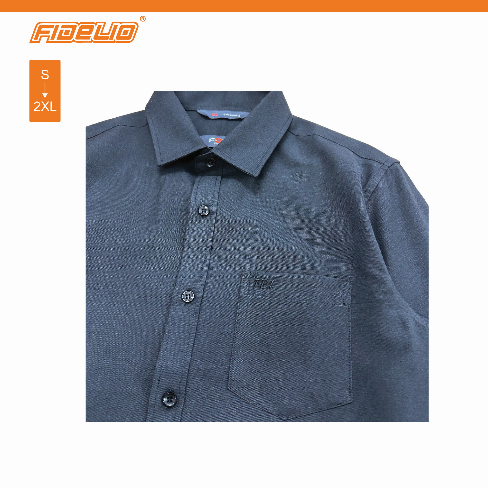 FDL Oxford Long Sleeve Shirts -Black