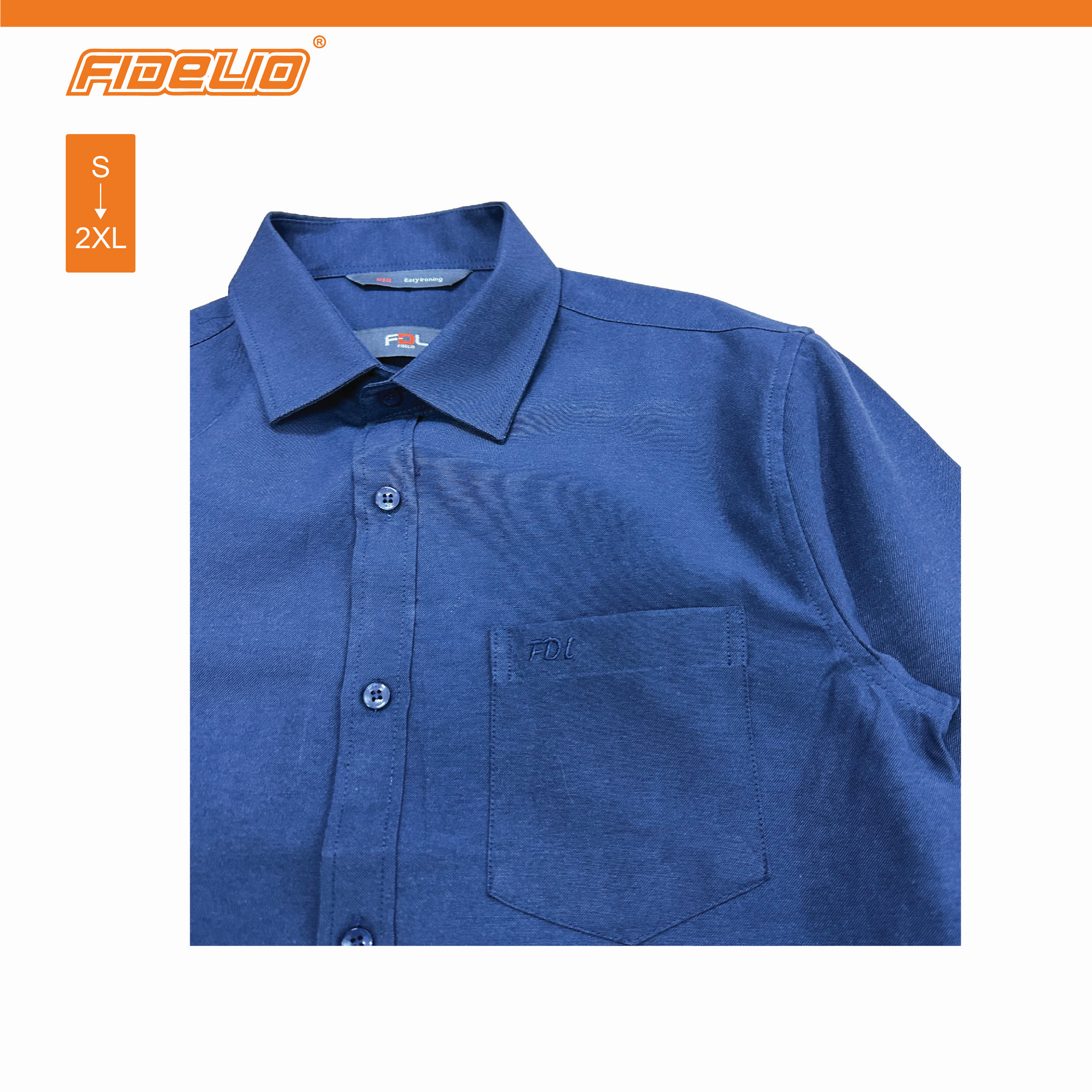 FDL Oxford Long Sleeve Shirts -Navy