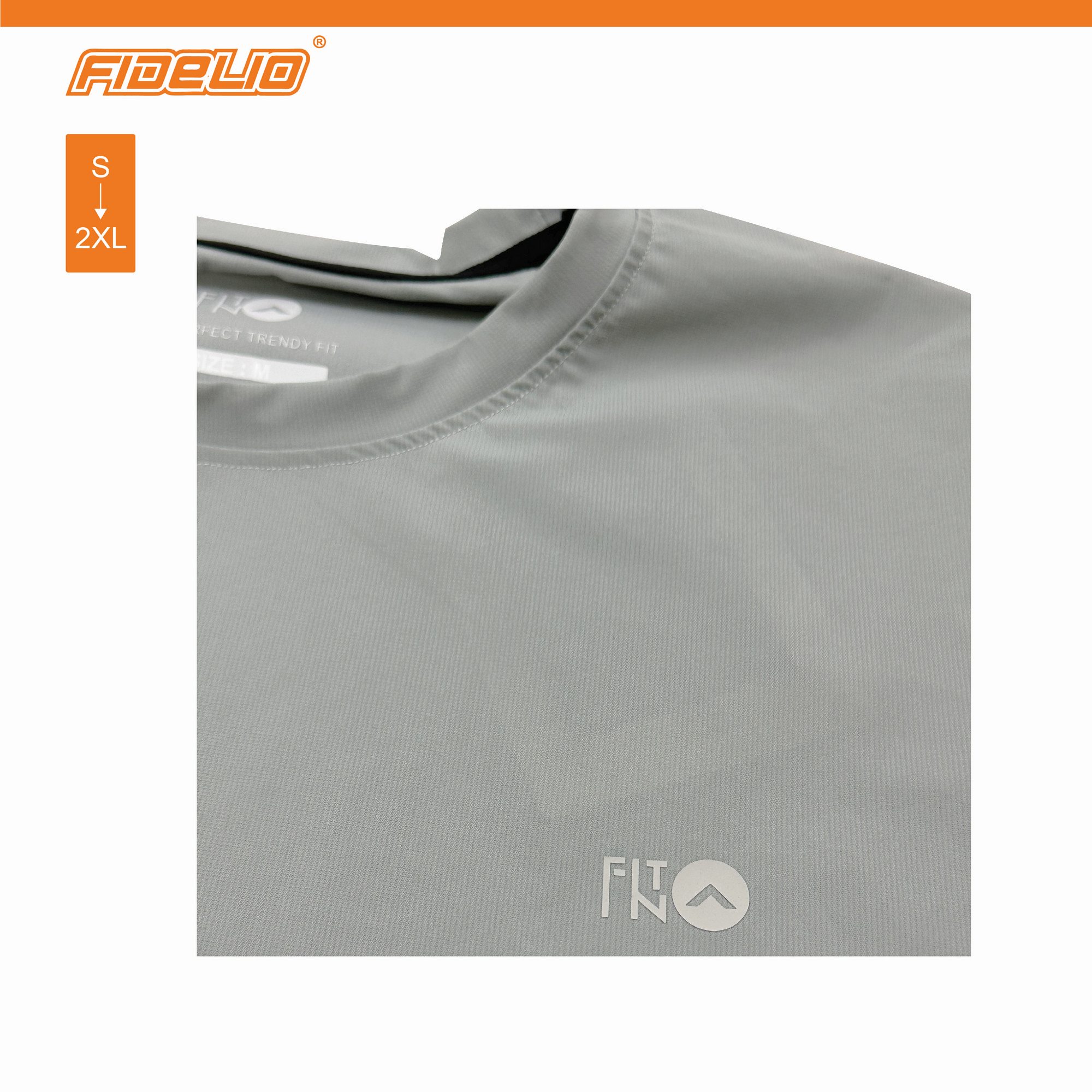 FIT IN Reflective Logo Active Tees -Light Grey