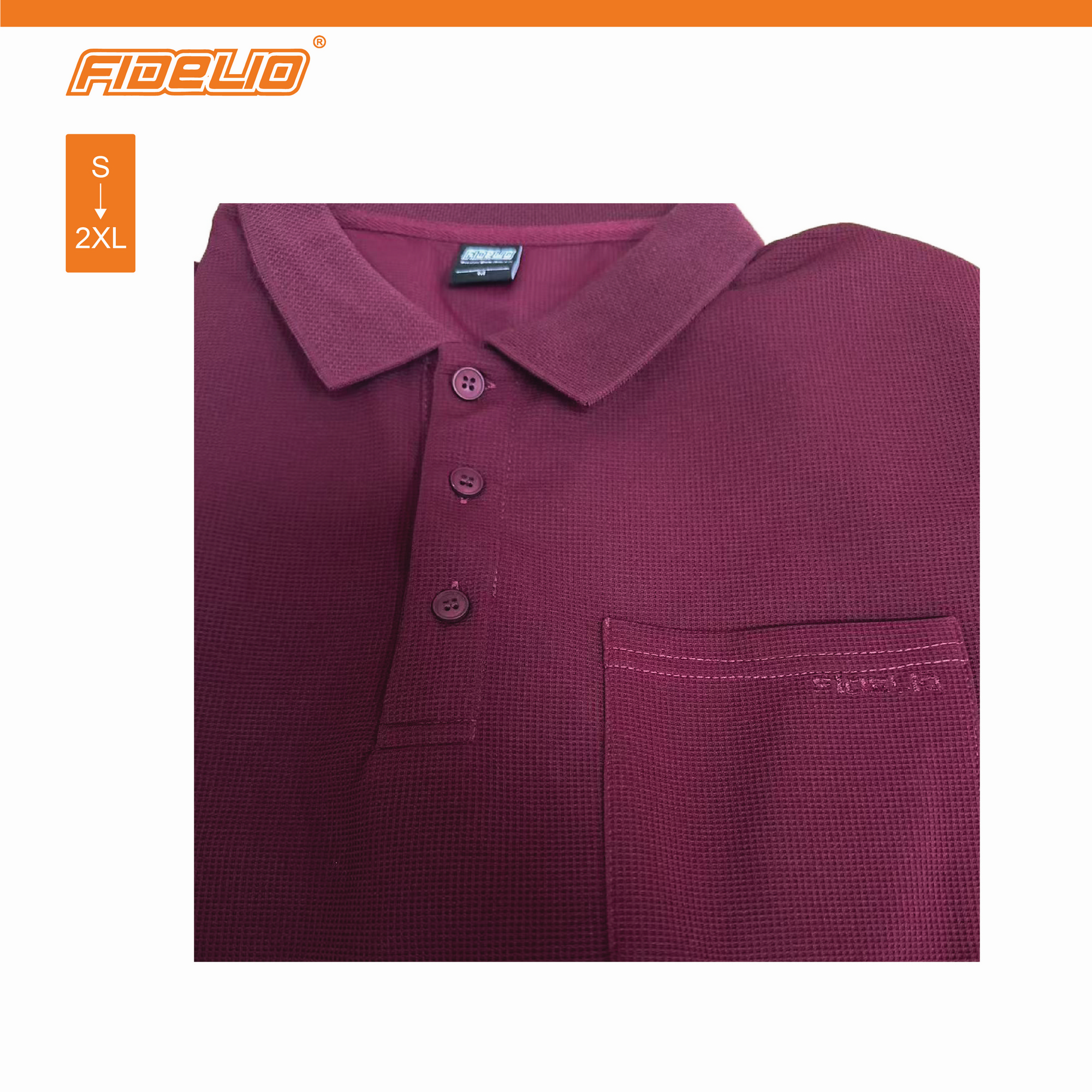 Fidelio Dobby Polo Tees -Maroon
