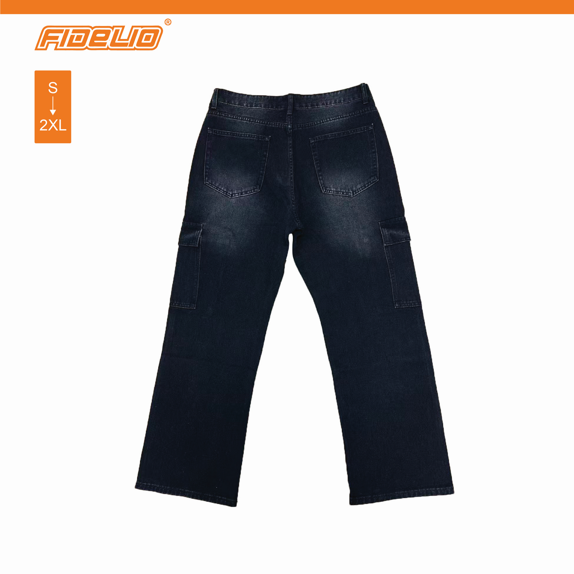 Fidelio Cargo Baggy Jeans -Black