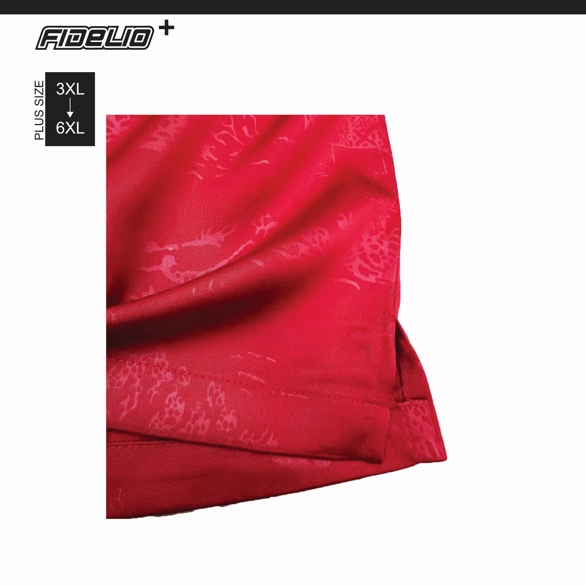 Fidelio Plus Size Oriental Premium Samfu -Red