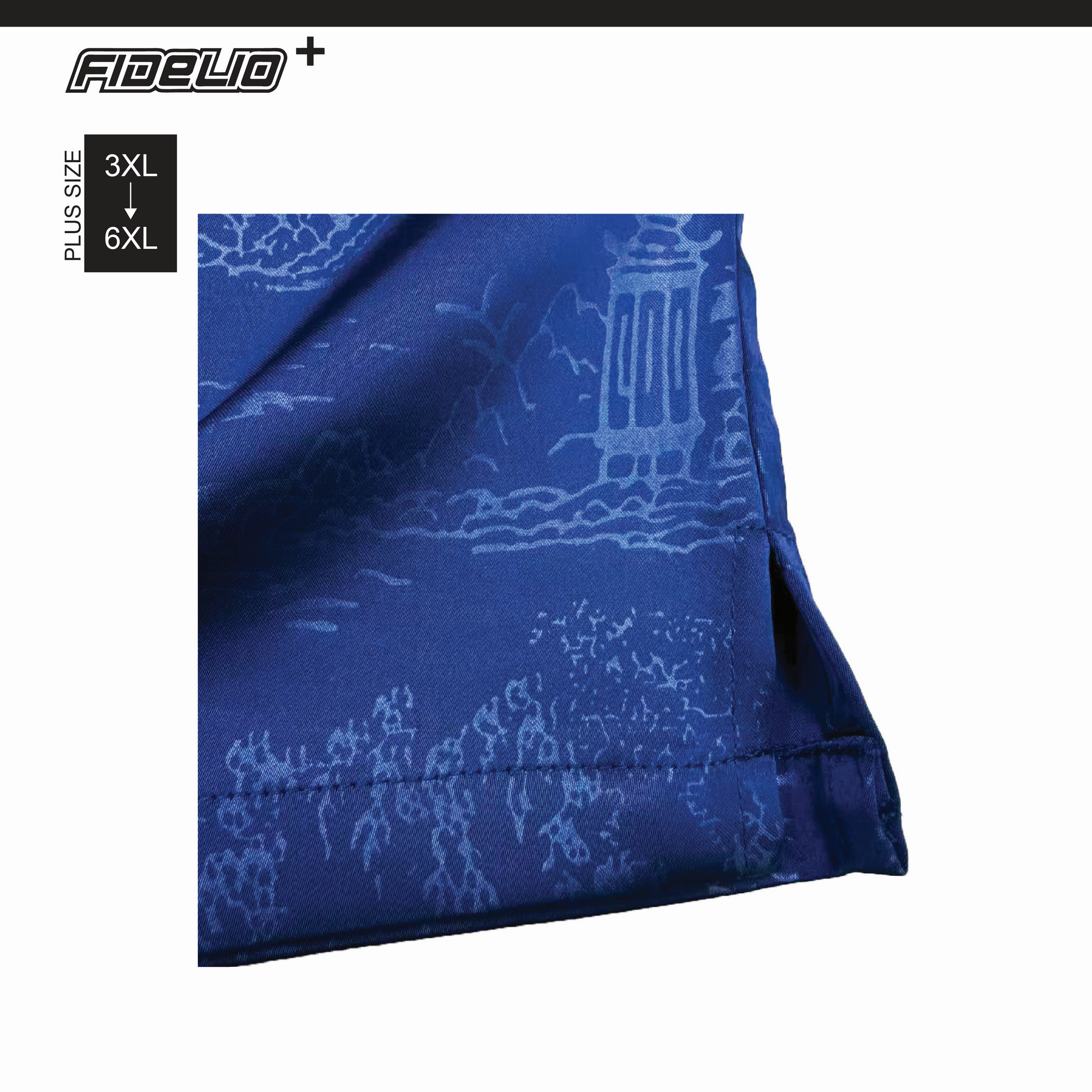 Fidelio Plus Size Oriental Premium Samfu -Navy
