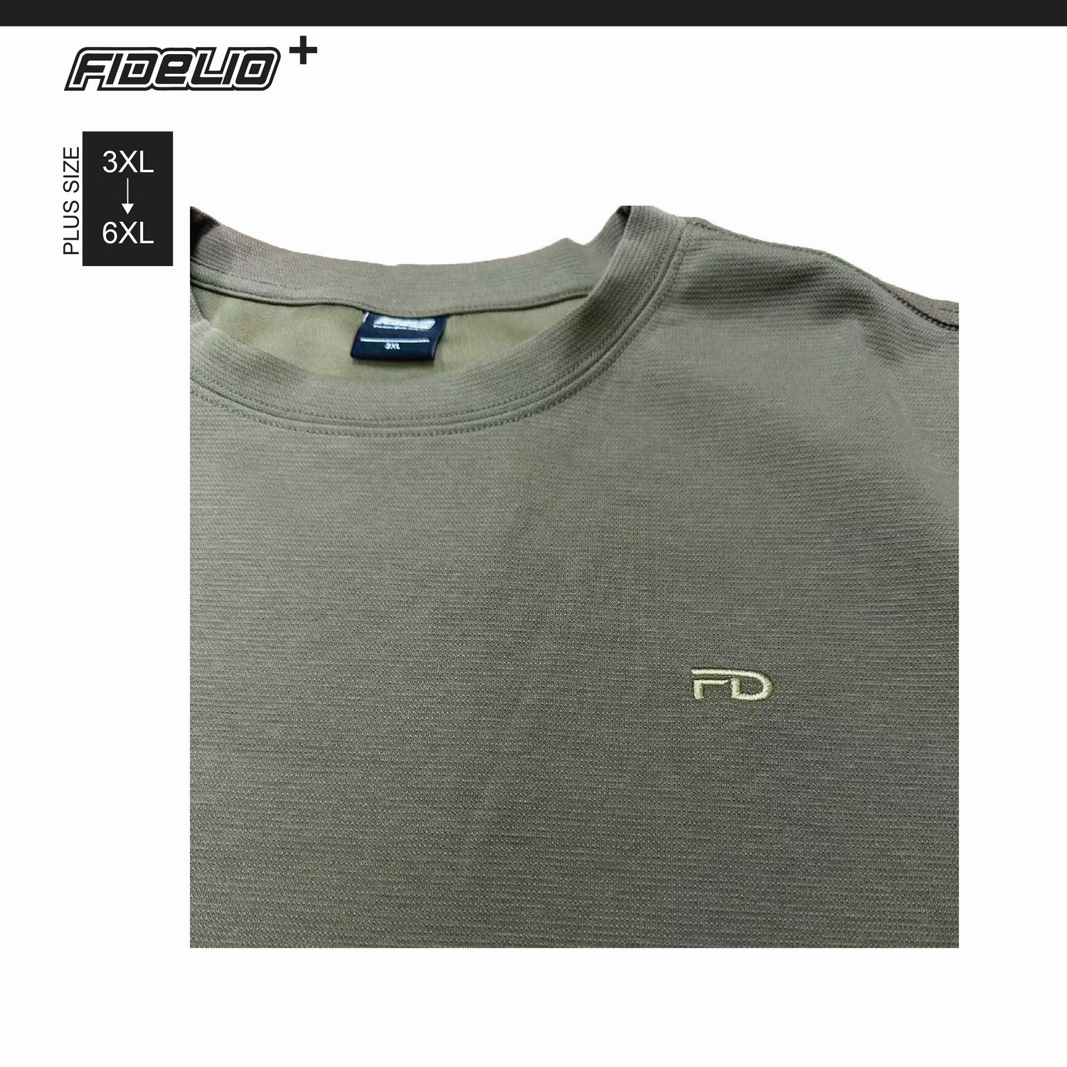 Fidelio Plus Size Premium Tees -Army Green