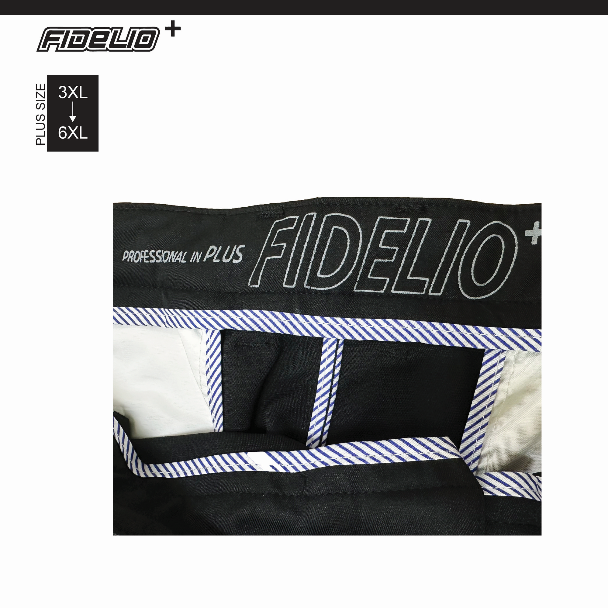 Fidelio Plus Size Utility Cargo Shorts -Black
