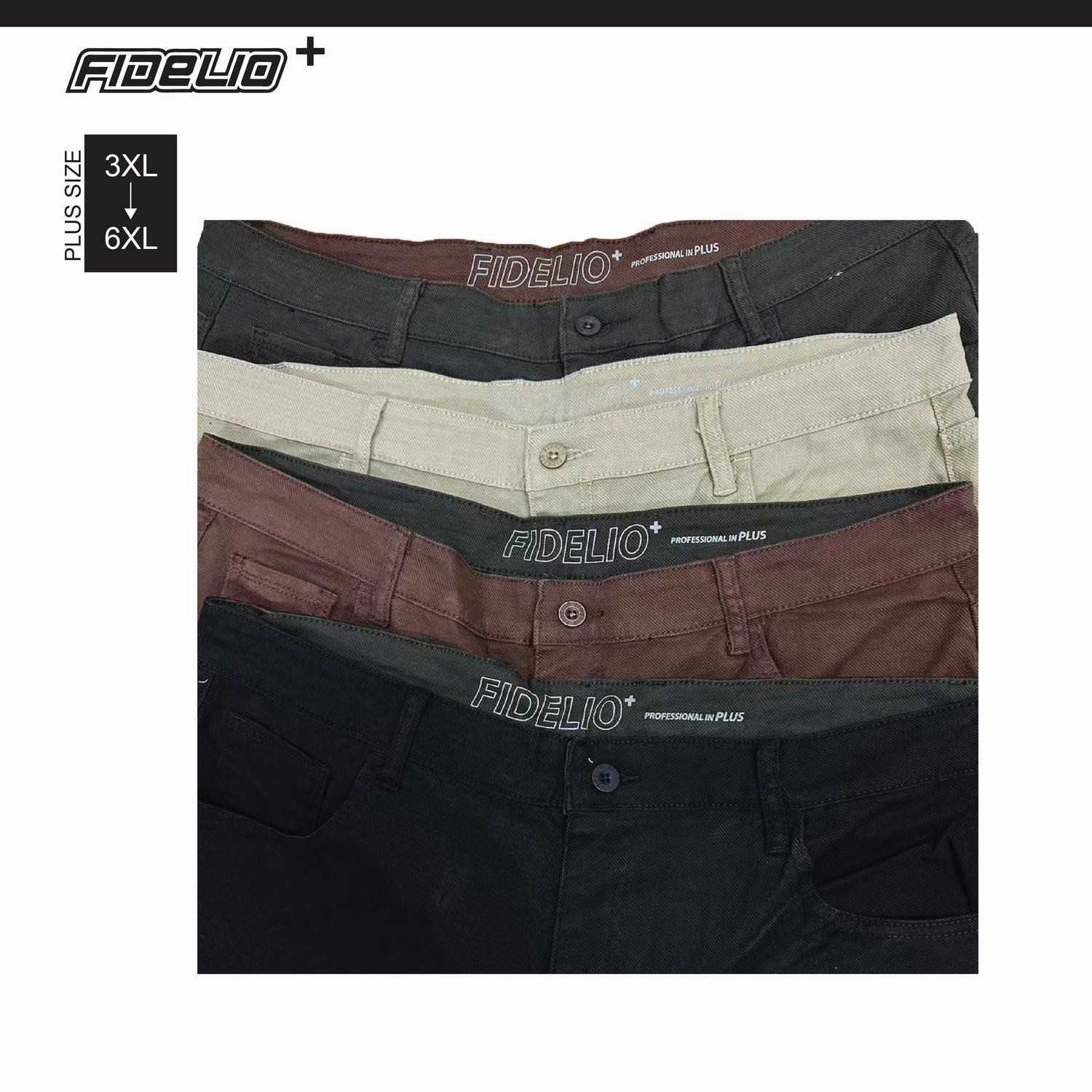 Fidelio Plus Size Relaxed Fit Cotton Shorts -Black