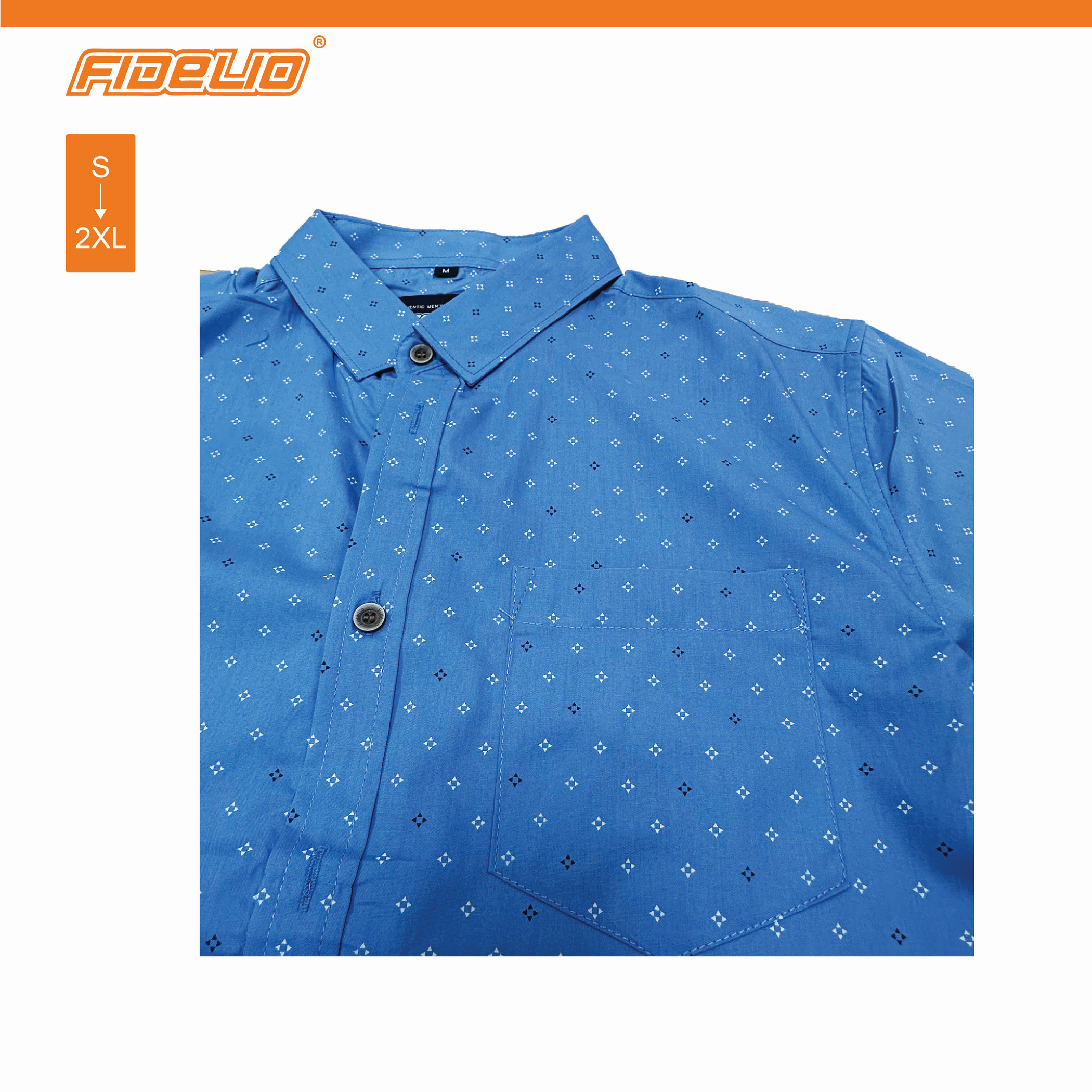 Fidelio Microprinted Short Sleeve Shirts -Blue/Black/White