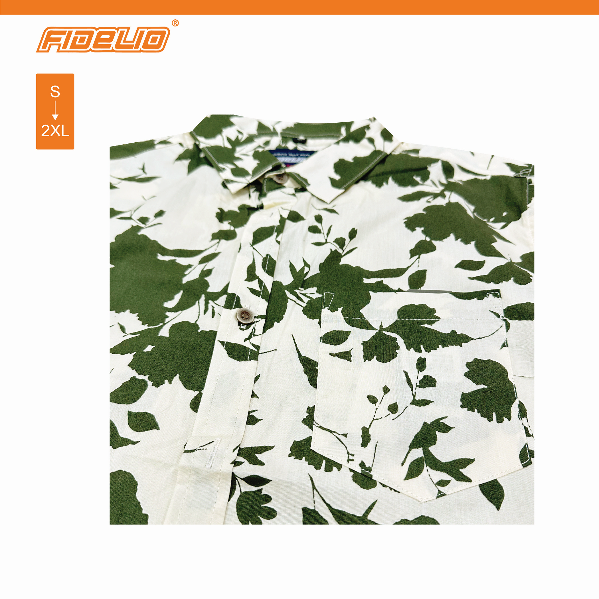 Fidelio Midnight Bloom Short Sleeve Shirts -Cream/Army Green