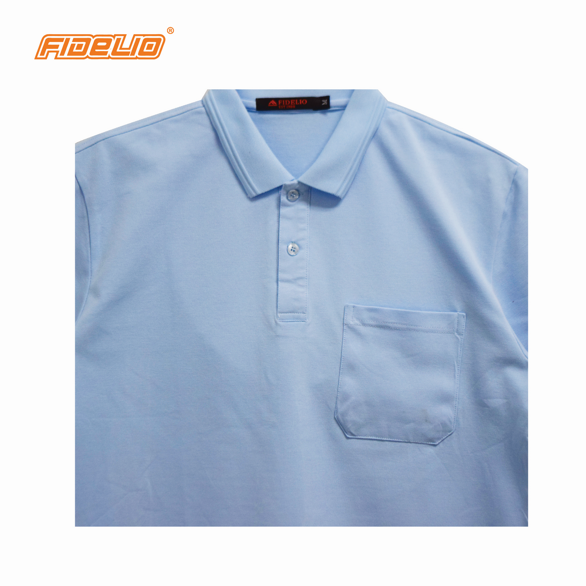 Fidelio Basic Pocket Polo Tees -Water Blue
