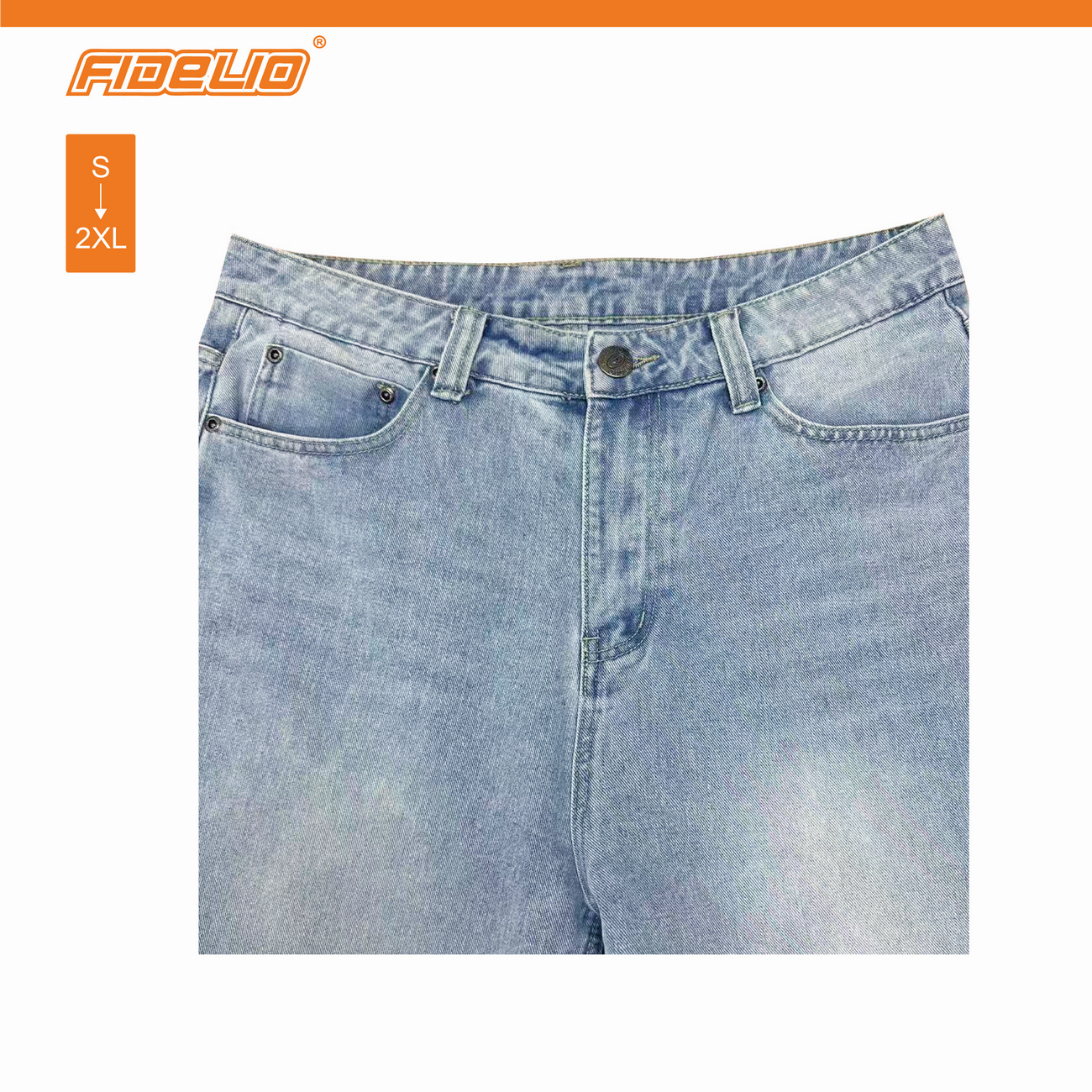 FIT IN Relaxed Baggy Jorts -Light Blue