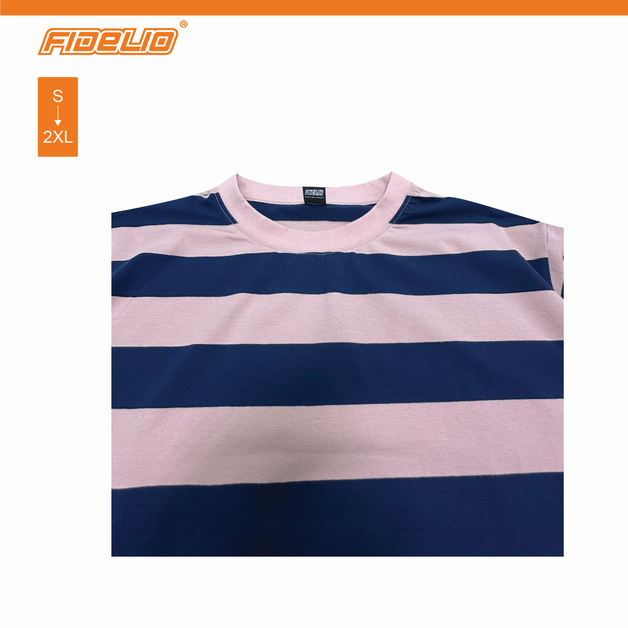 Fidelio Relax Stripe Oversize Tees -Pink/Navy