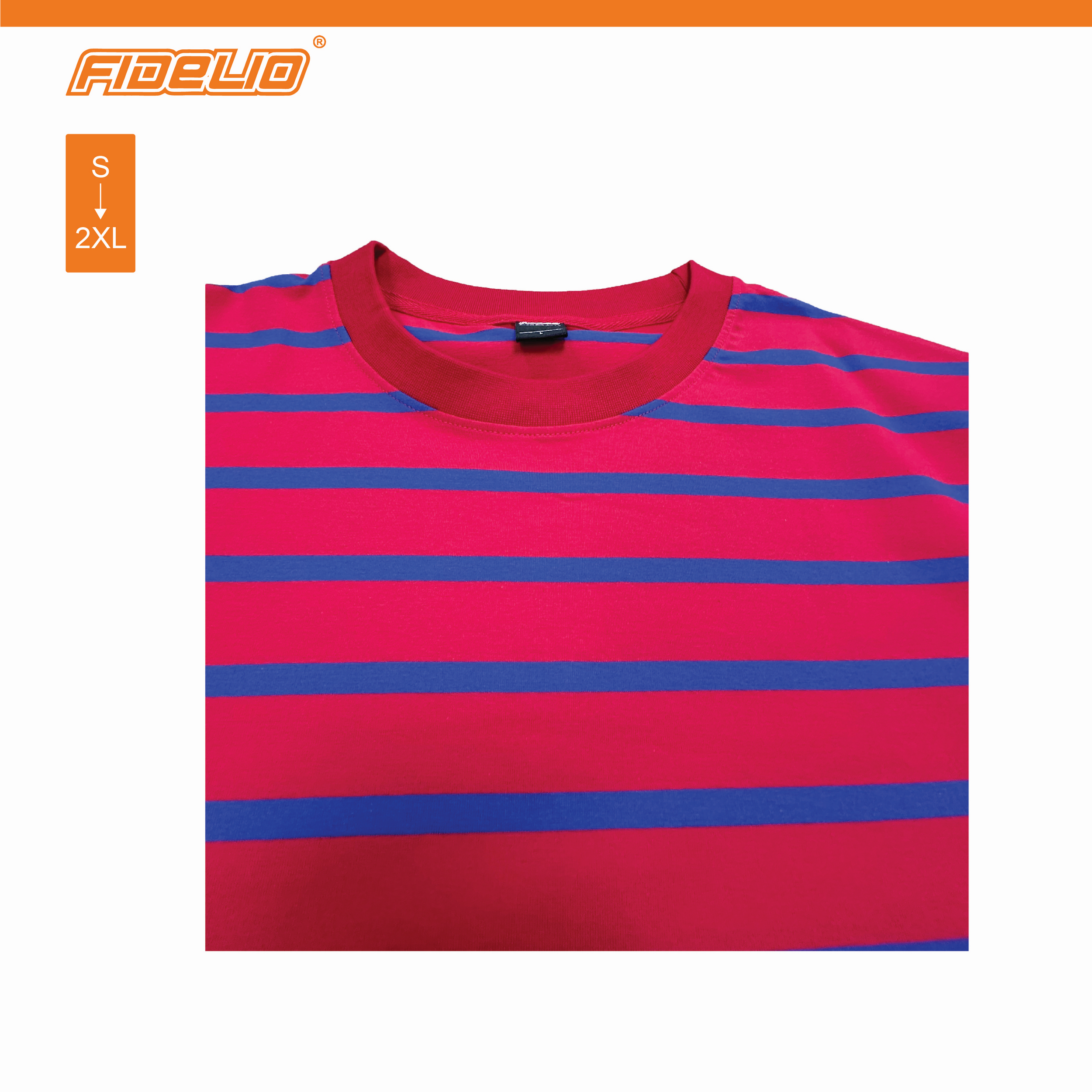 Fidelio Relax Stripe Oversize Tees -Red/Blue