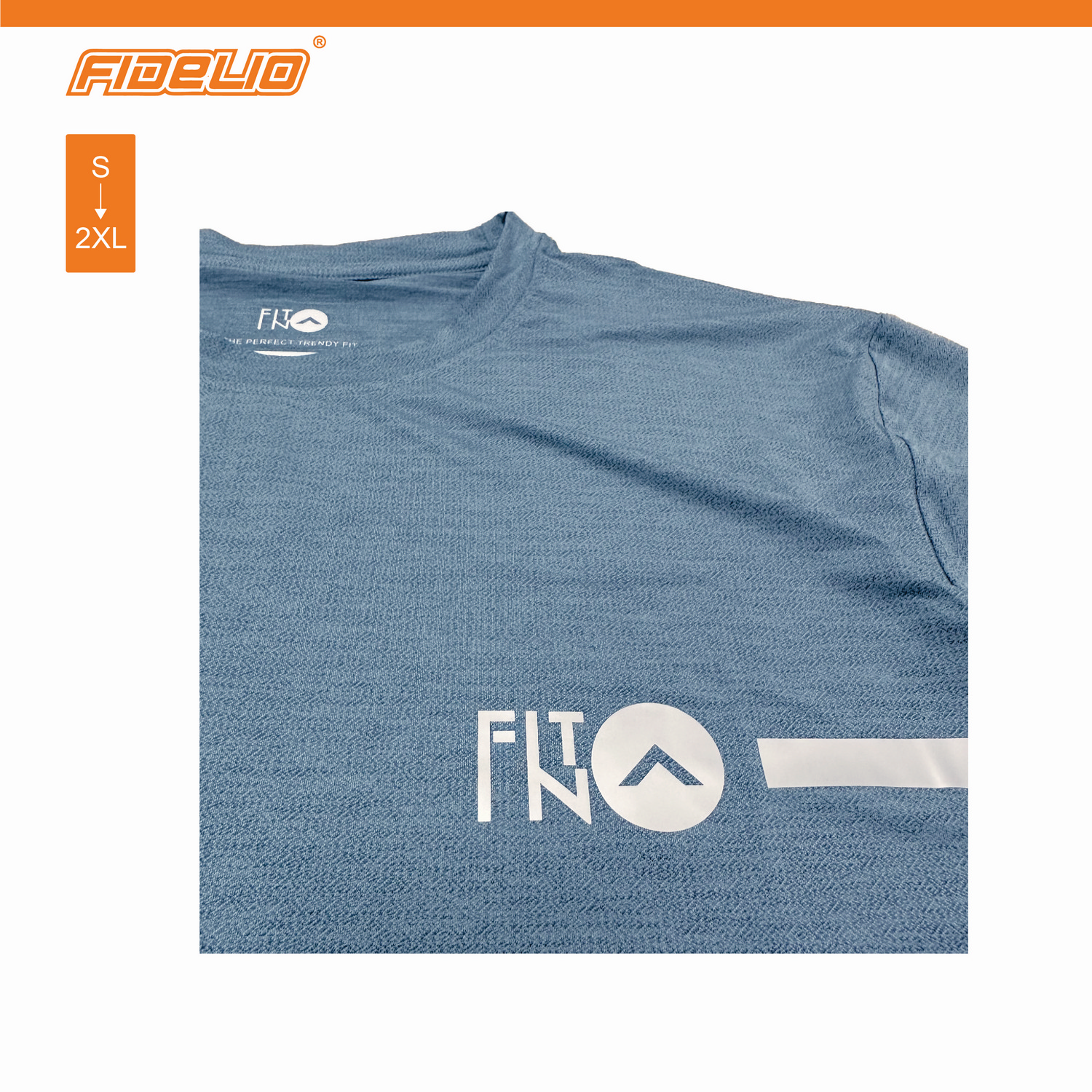 FIT IN Reflective Logo Dry Fit Tees -Blue