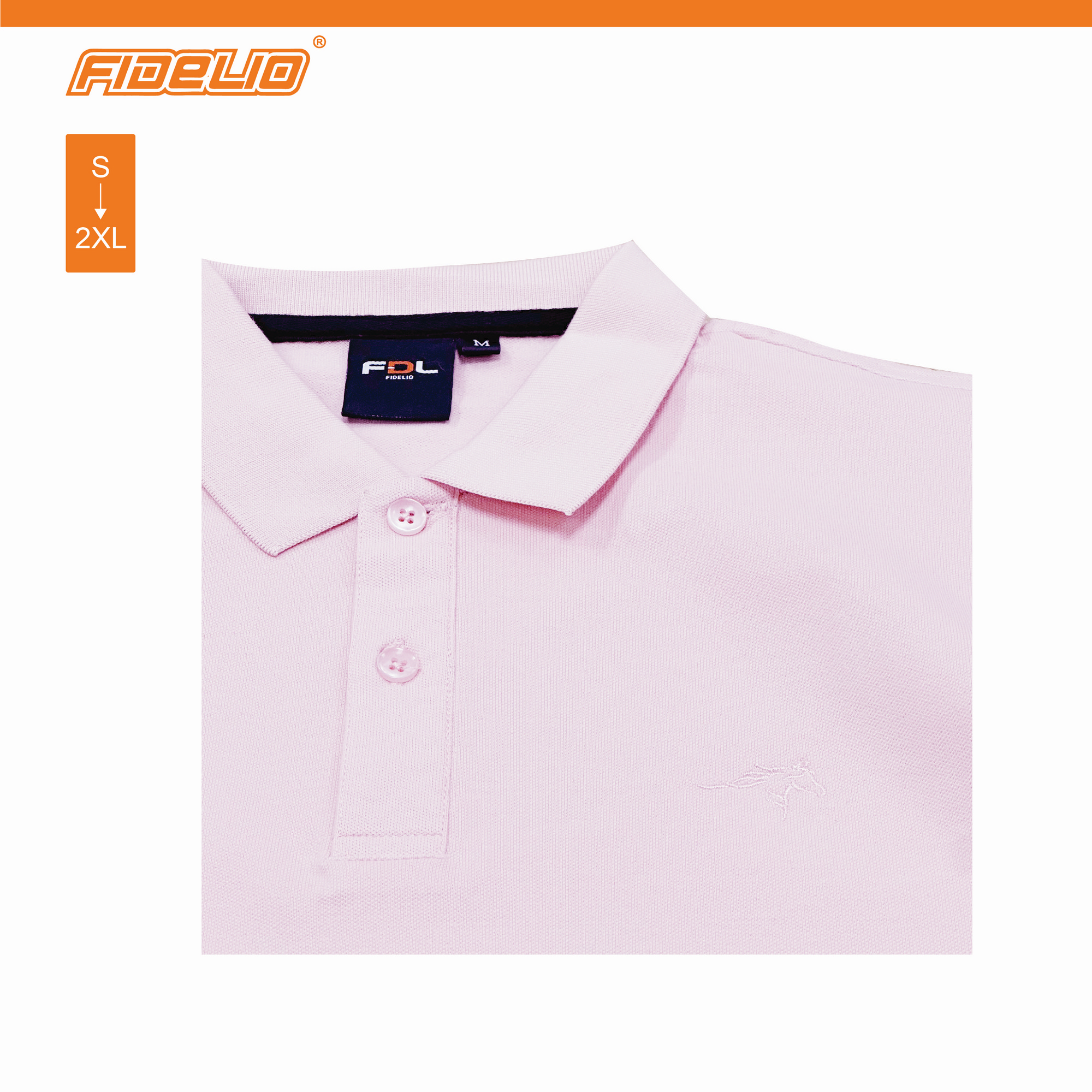 FDL Horse Icon Premium Polo Tees -Light Pink