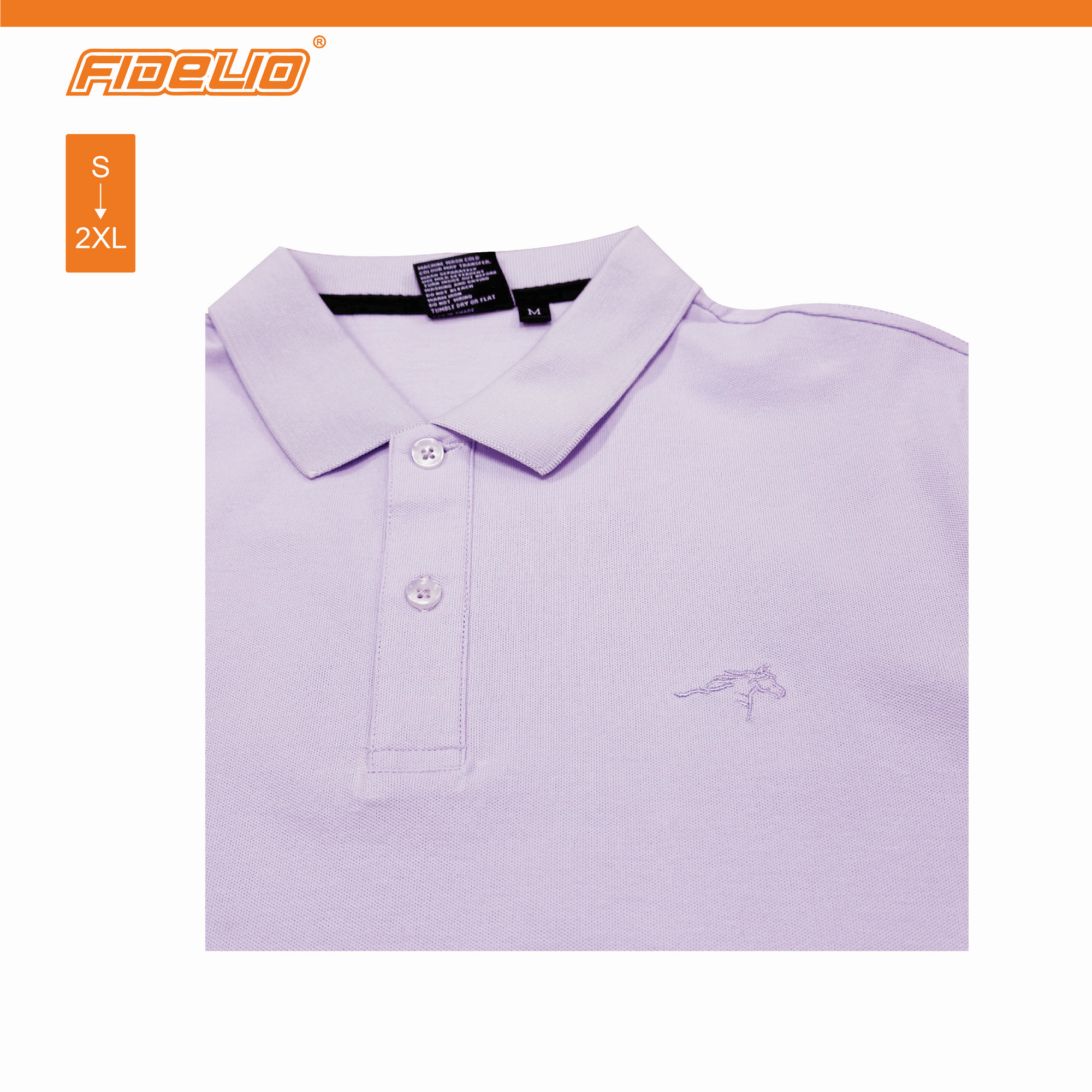 FDL Horse Icon Premium Polo Tees -Light Purple