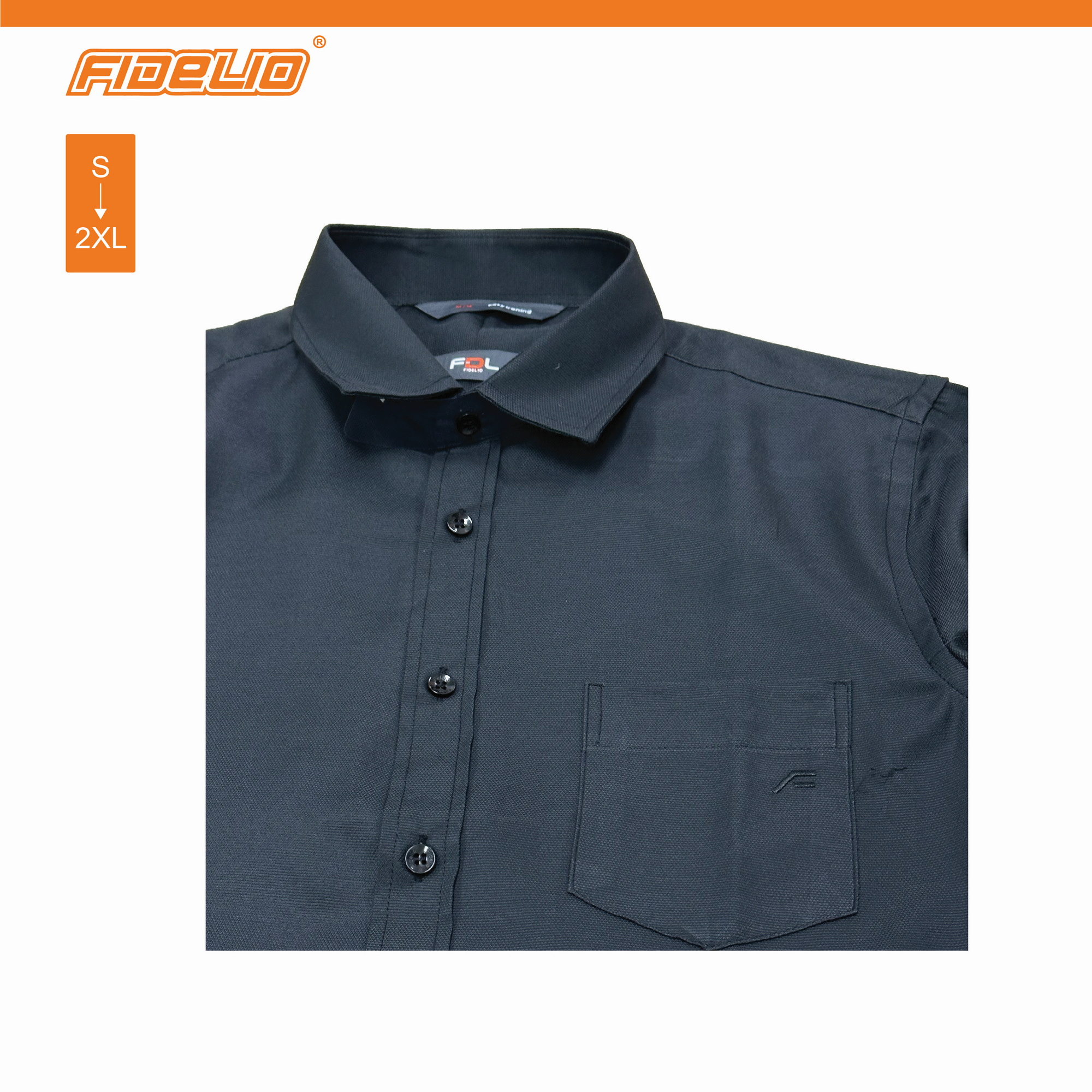 FDL Executive Business Long Sleeve Shirts -Black