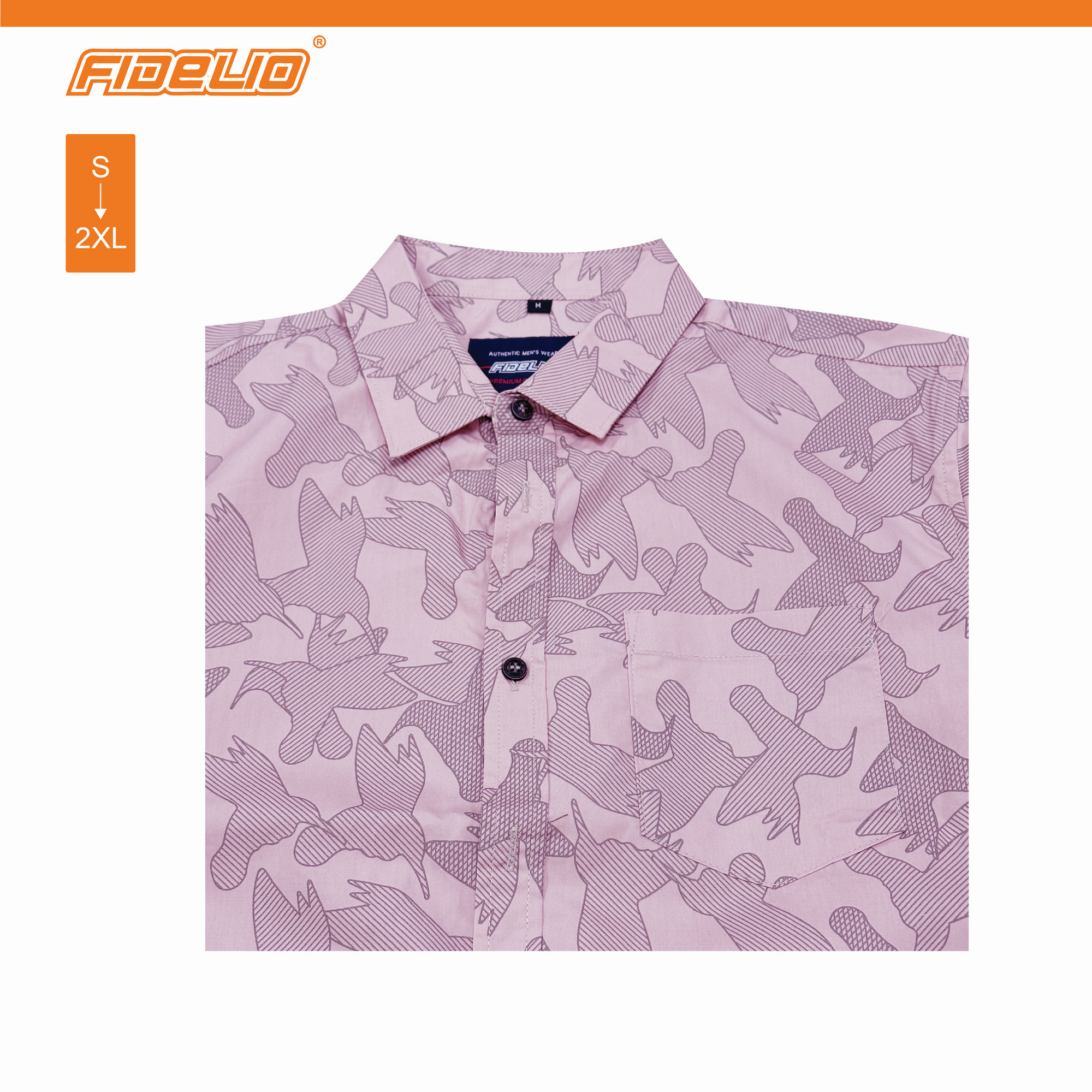 Fidelio Abstract Flock Print Short Sleeve Shirts -Pink