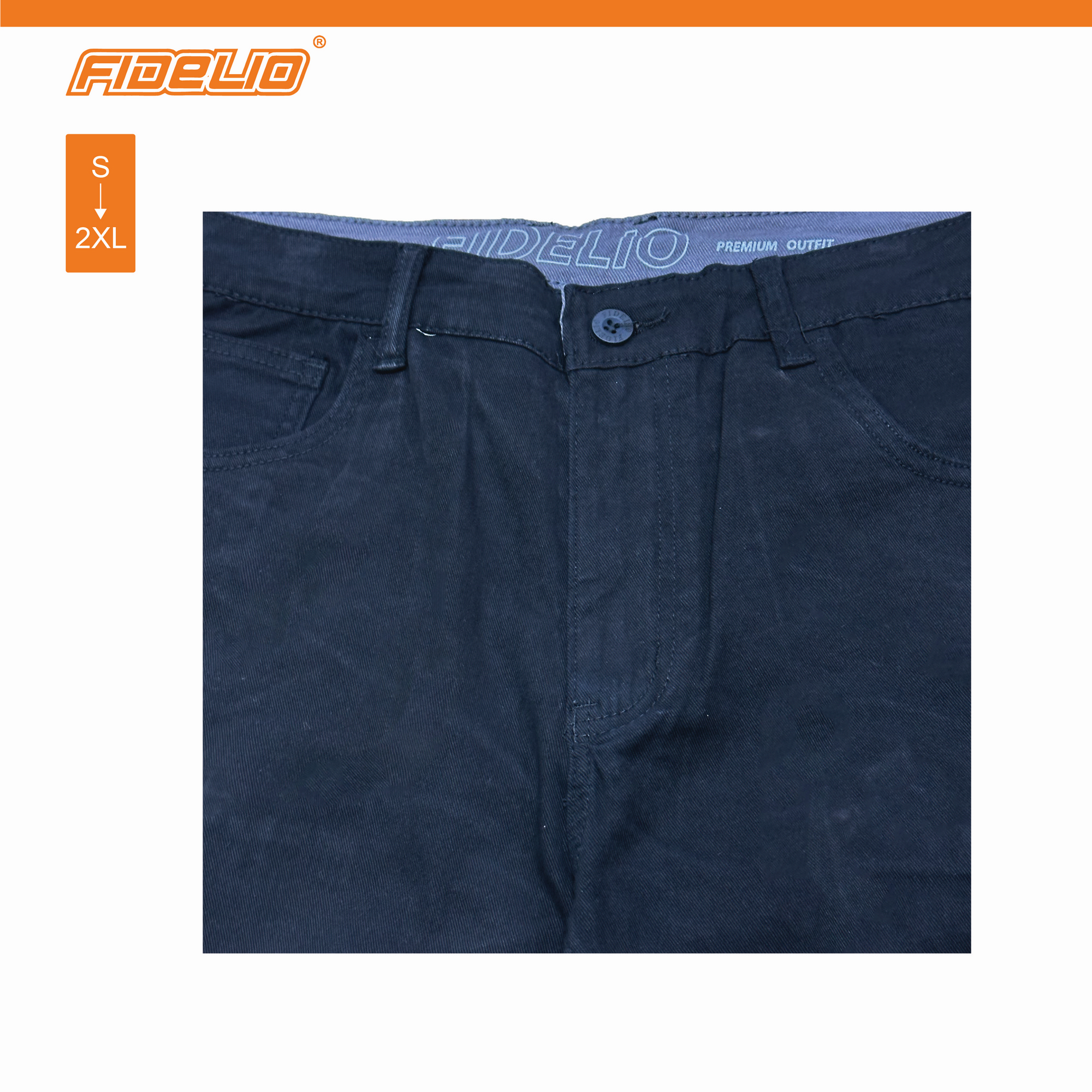 Fidelio Classic Stretch Chino Shorts -Black