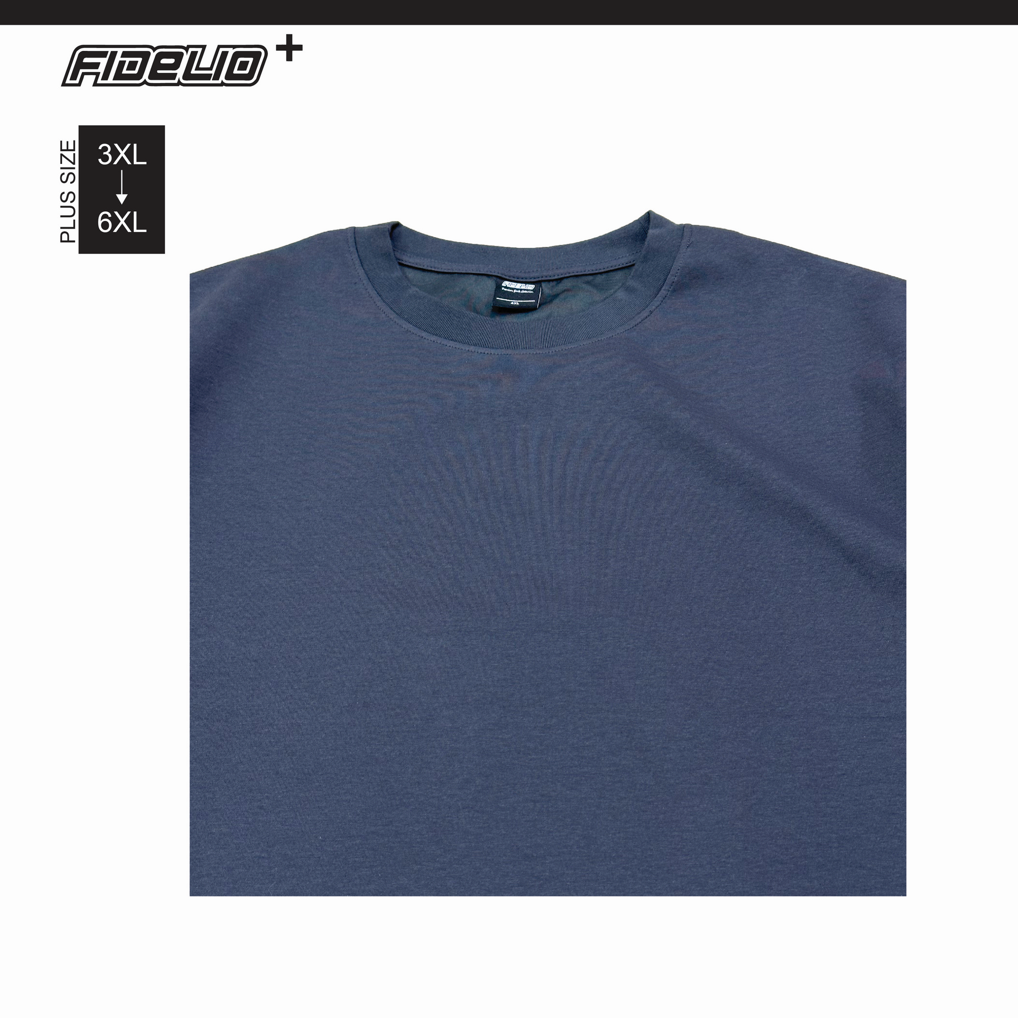Fidelio Plus Size Premium Solid Oversize Tees -Dark Grey