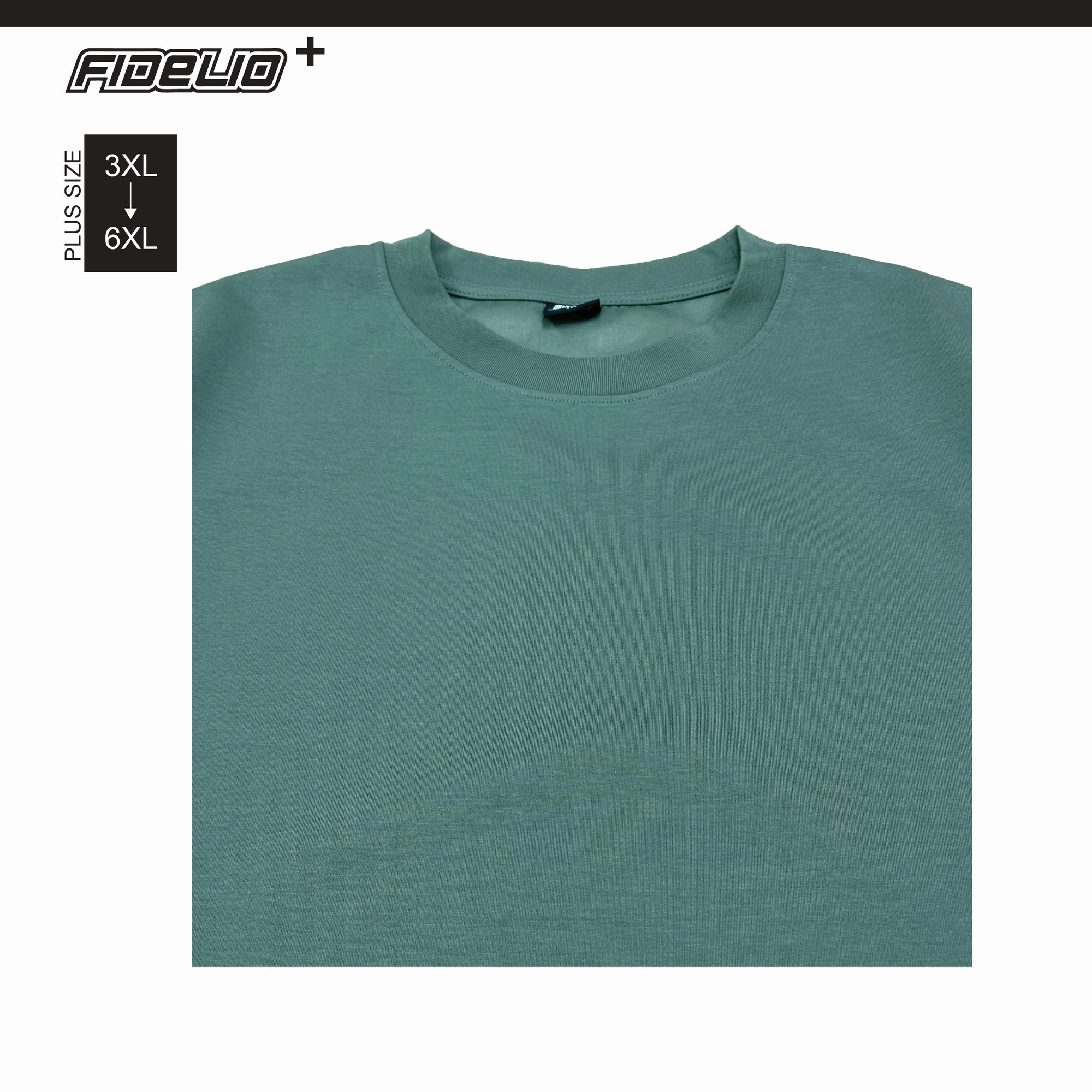 Fidelio Plus Size Premium Solid Oversize Tees -Green