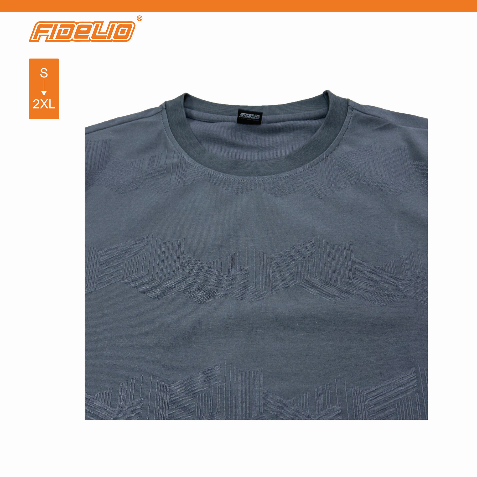 Fidelio Geometric Dobby Knit Tees -Grey