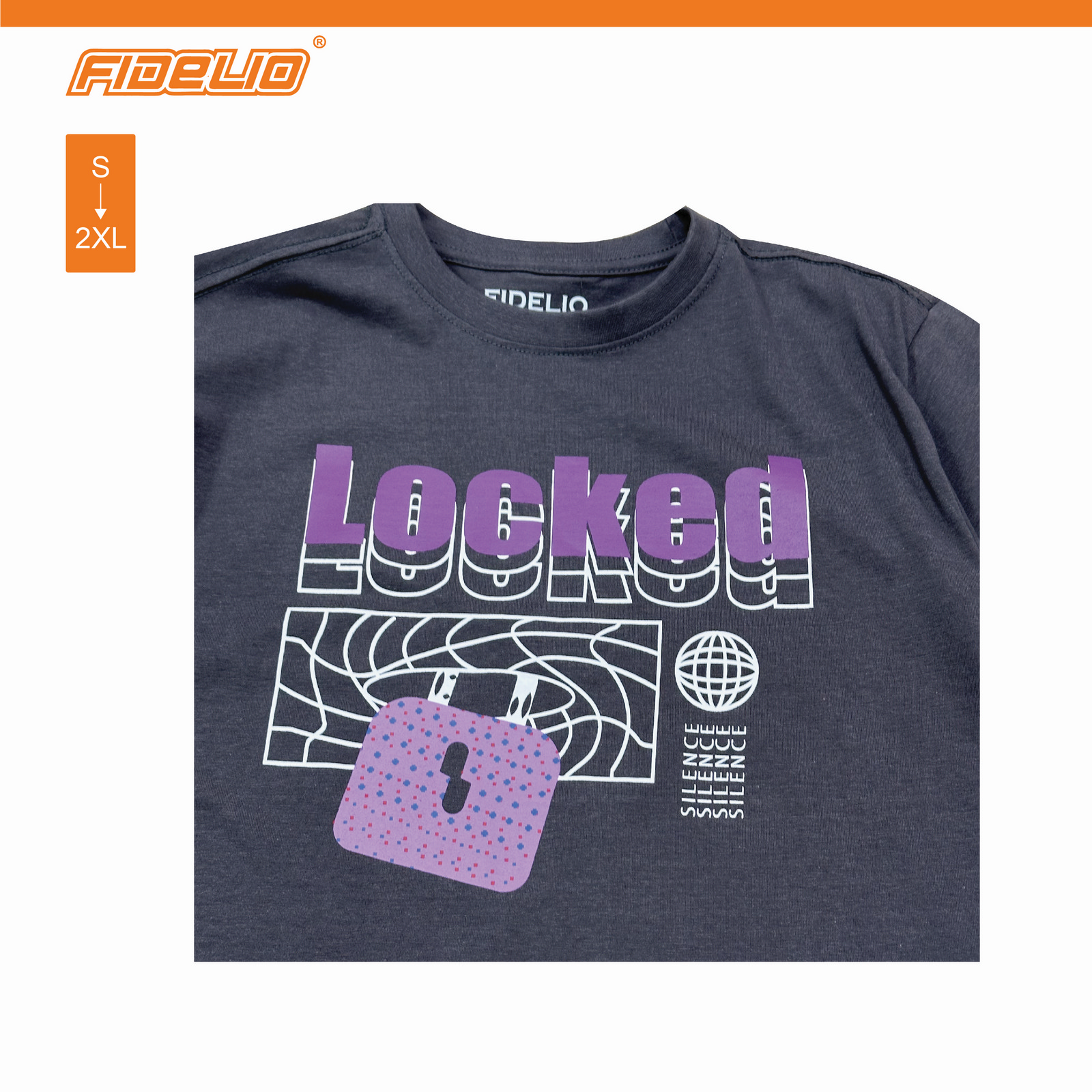 Fidelio Locked Graphic Tees -Grey