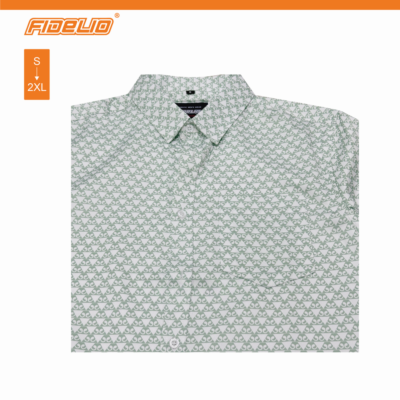 Fidelio Batik Print Short Sleeve Shirts -Green/White