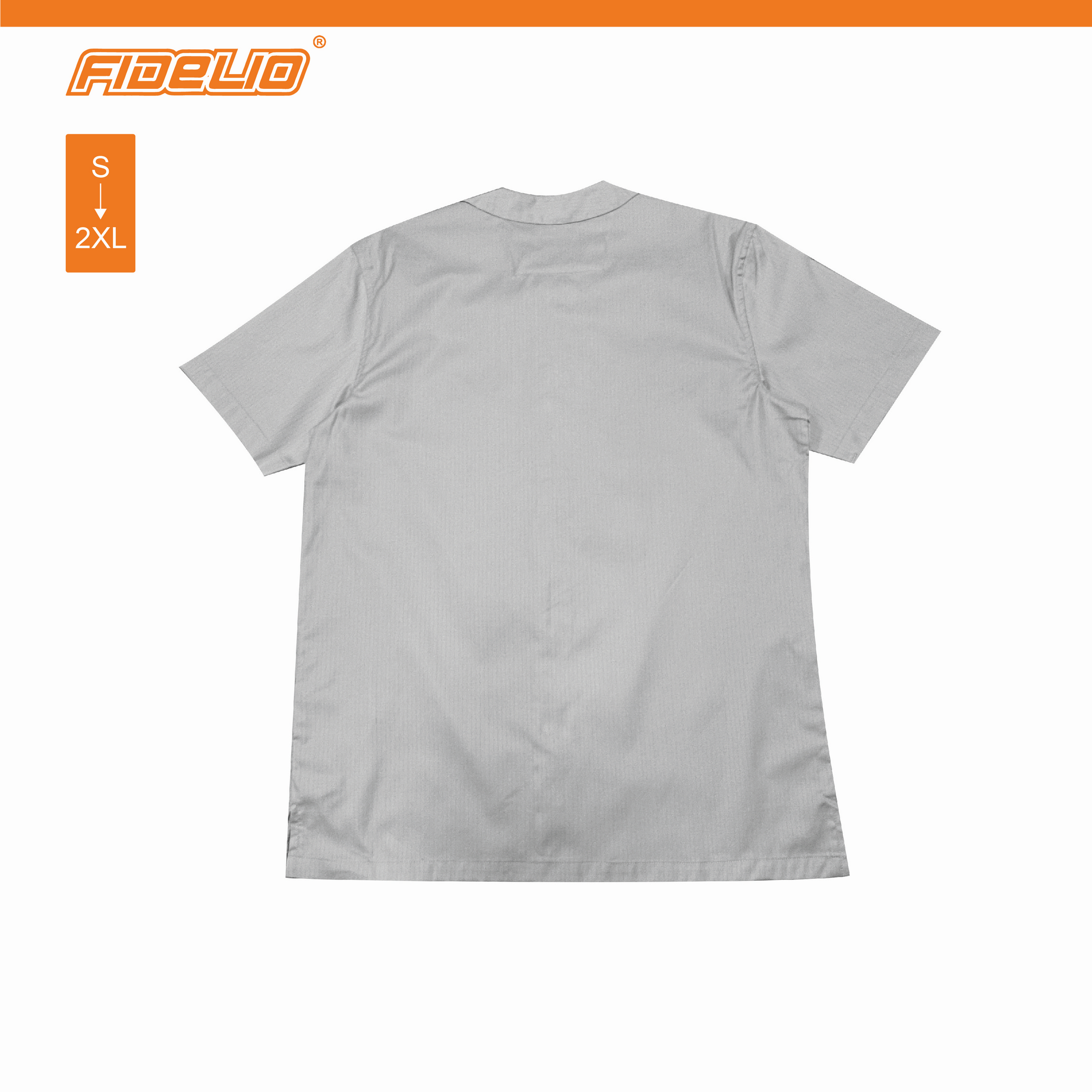 Fidelio Stripe Baseball Crew Short Sleeve Shirts -Light Grey