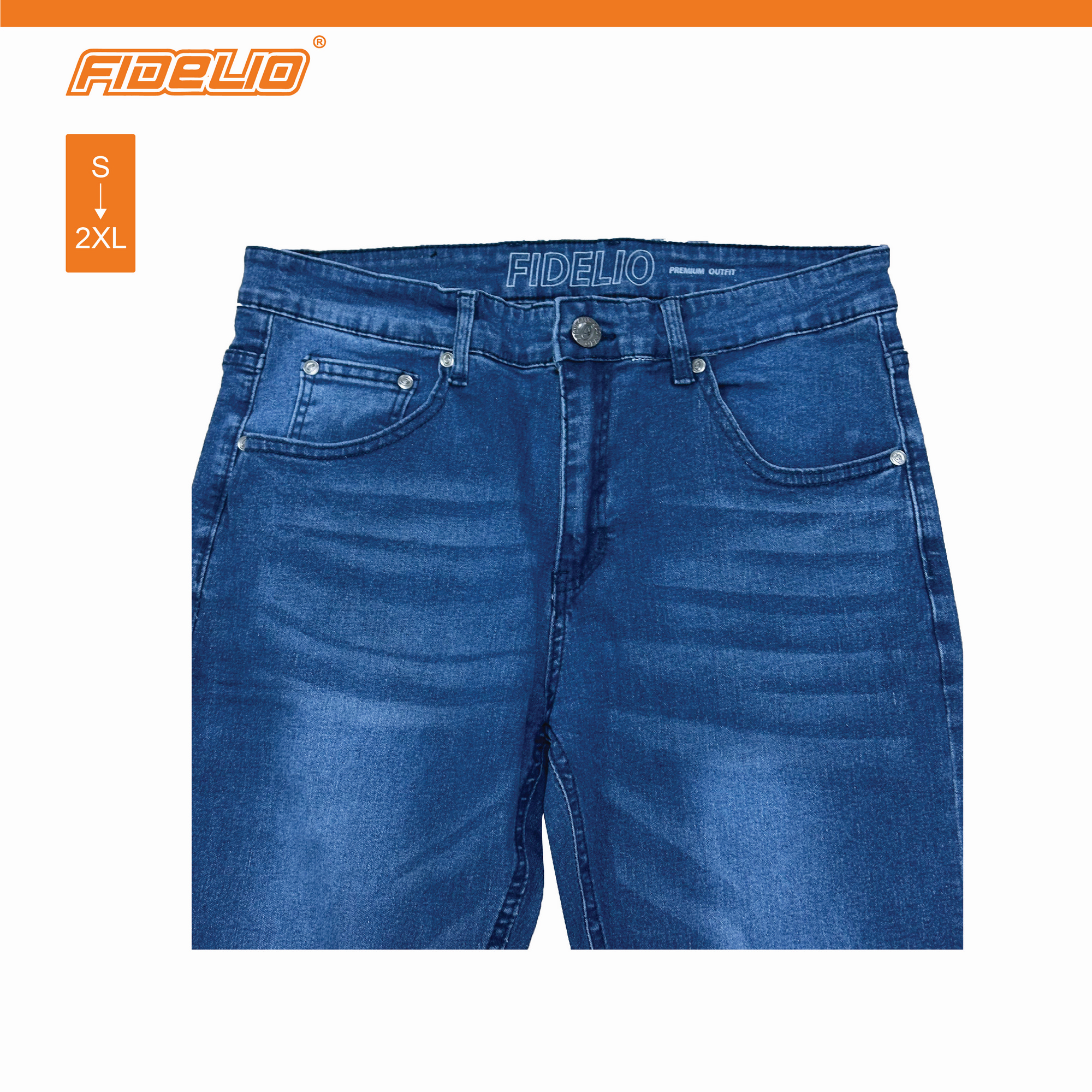 Fidelio 603 Straight Cut Washed Denim -Blue