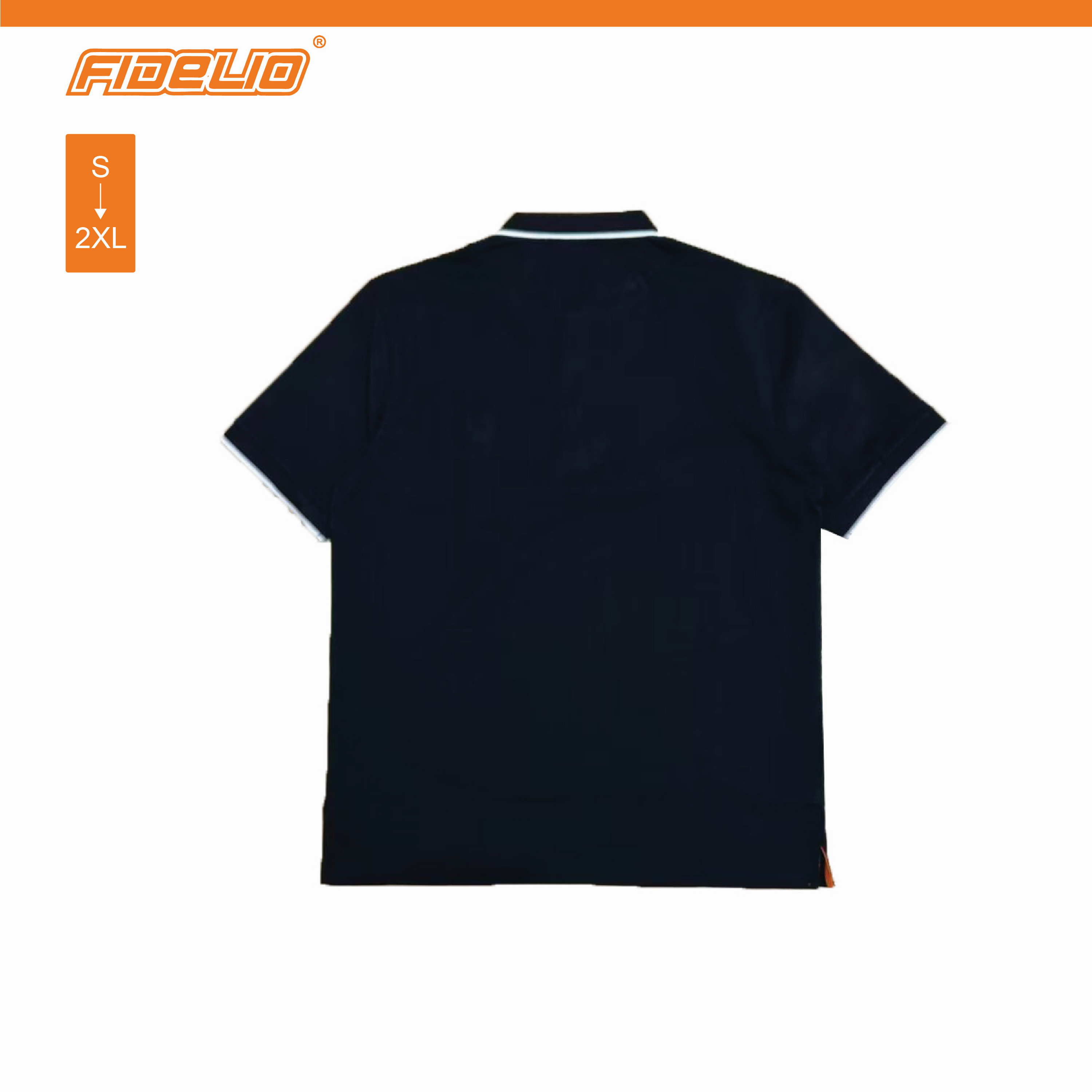 FDL Contrast Lining Collar Polo Tees - Black