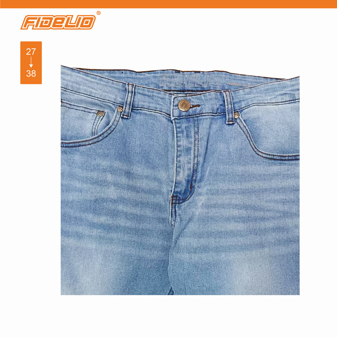Fidelio 603 Straight Cut Stretchable Jeans - White