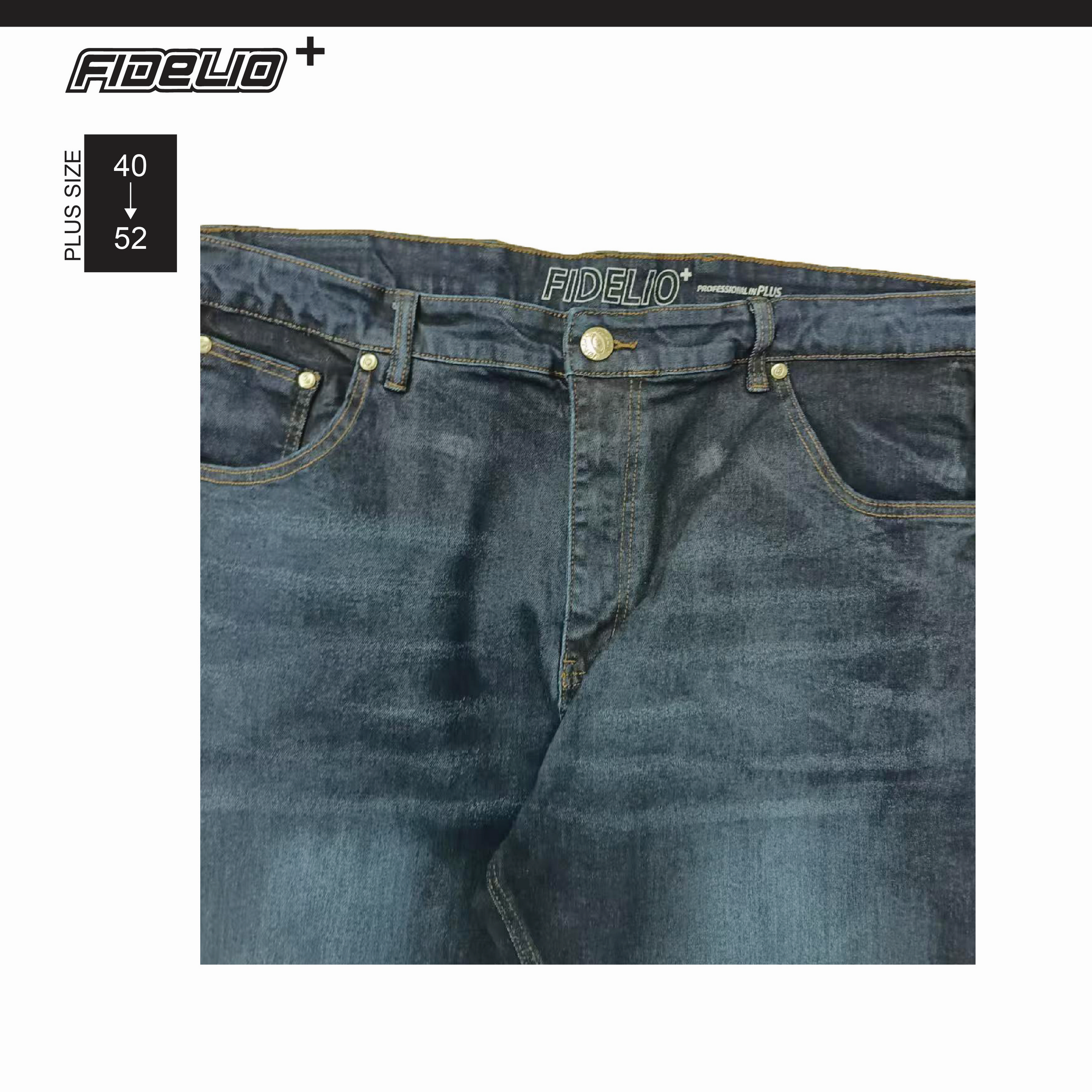 Fidelio Plus Regular Straight Stretchable Jeans - Drak Blue