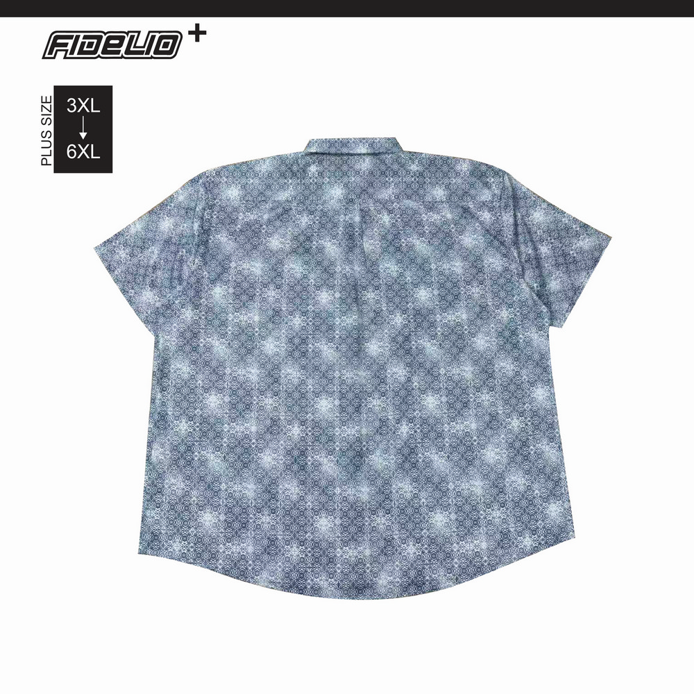 Fidelio Plus Size Batik Print Short Sleeve Shirts