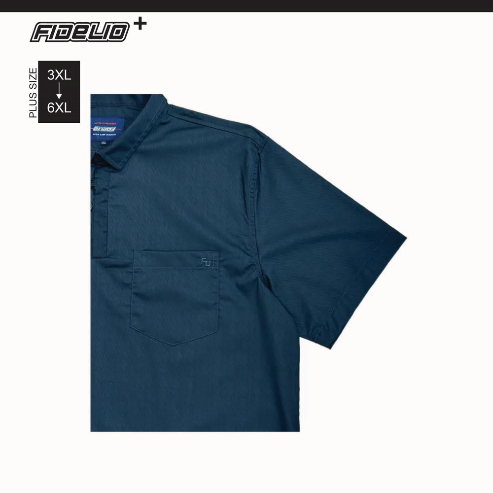 Fidelio Plus Size Special Placket Short Sleeve Shirts