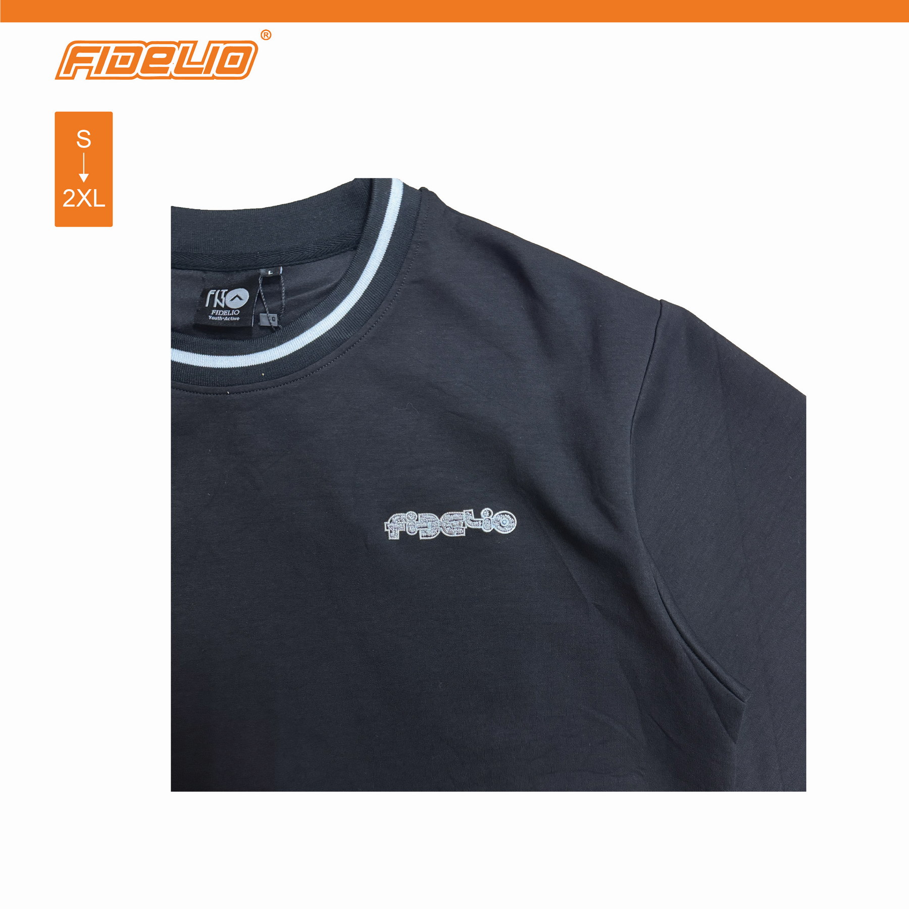 FIT IN EasyCrew Embroidery Oversize Tees -Black