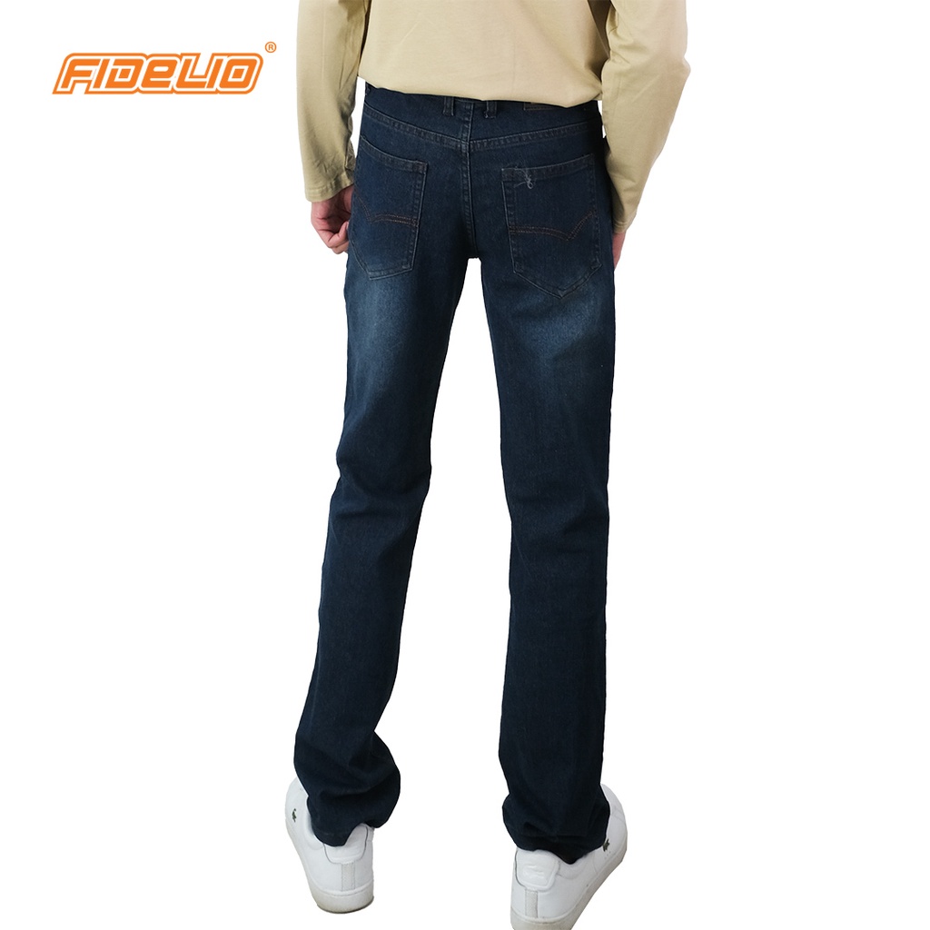 FIDELIO 603 Straight Cut Washed Denim | Seluar Jeans Panjang Lelaki