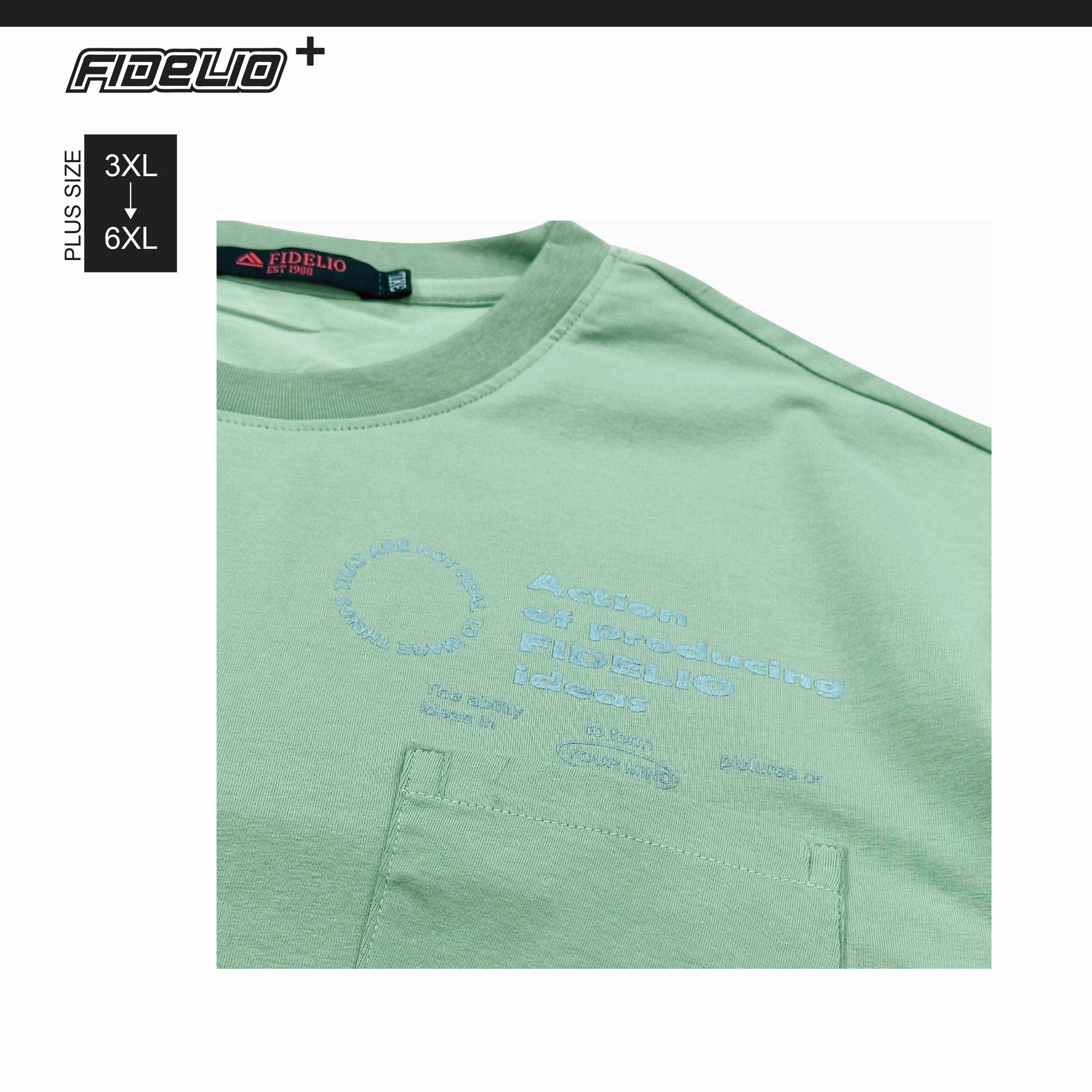 Fidelio Plus Size Things That Are Not Real Printed Tees -Light Green