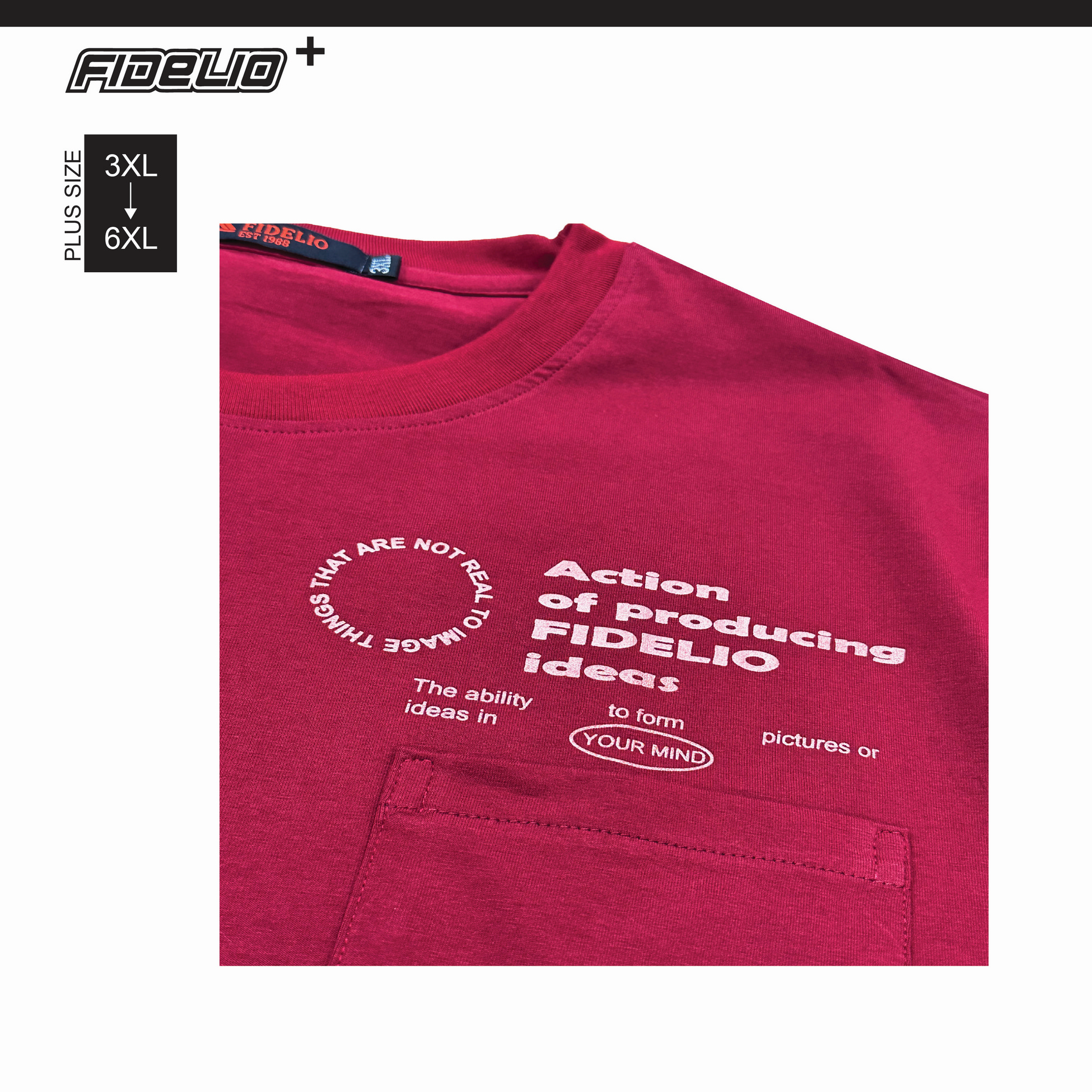 Fidelio Plus Size Things That Are Not Real Printed Tees -Maroon